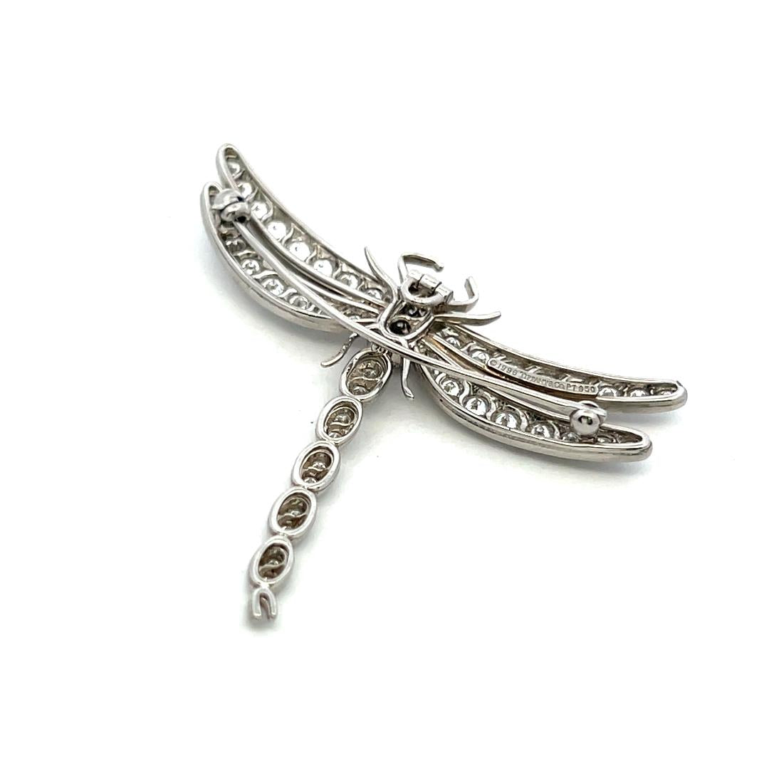 Tiffany & Co Platinum Dragonfly Pin Brooch 2.5ct Round Diamond & 0.02ct Sapphire