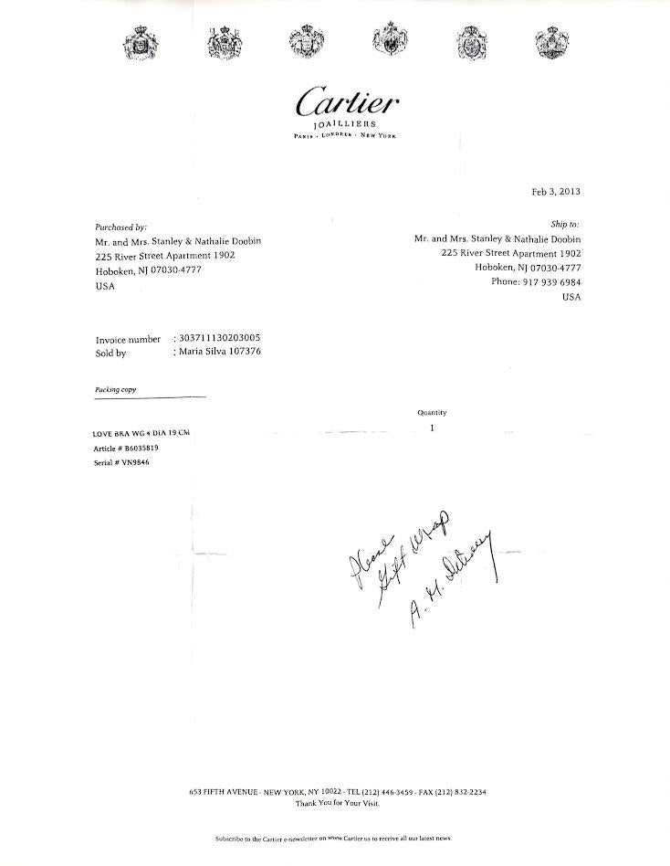 Cartier 18K White Gold Love Bracelet with 4 Diamond Size 19 Box and Paper