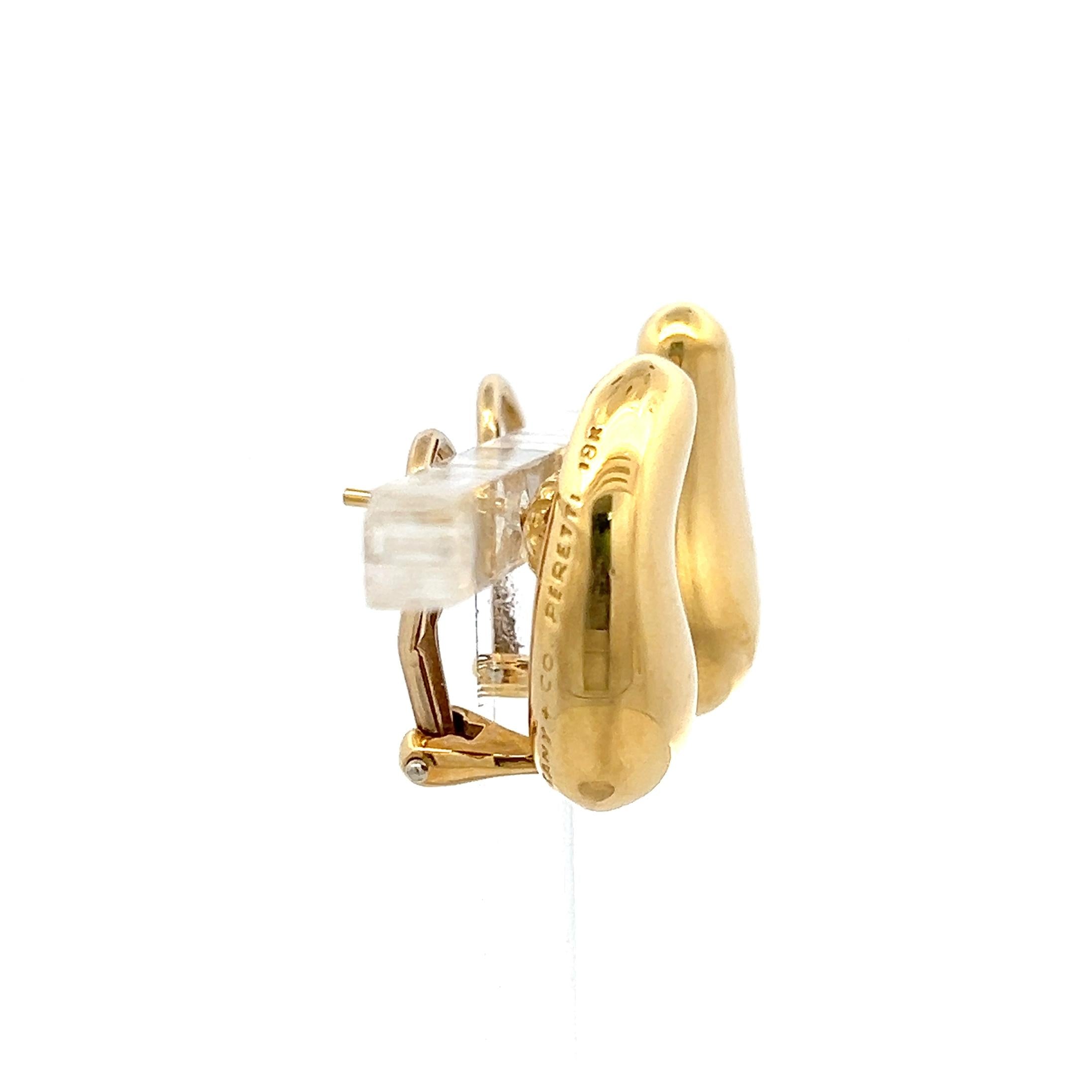 Tiffany & Co 18 Karat Yellow Gold Clip-On Earrings weighs 12 Grams
