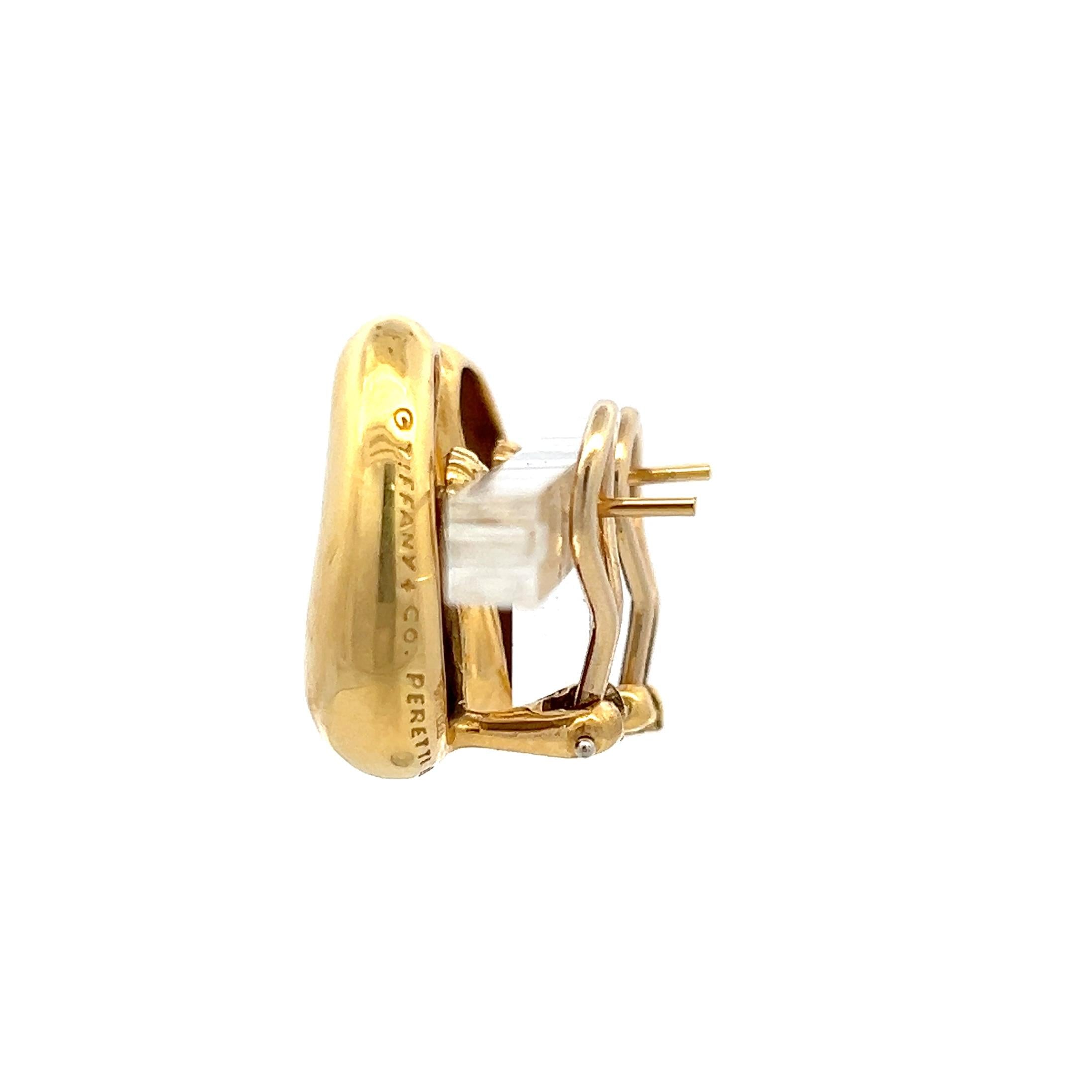 Tiffany & Co 18 Karat Yellow Gold Clip-On Earrings weighs 12 Grams