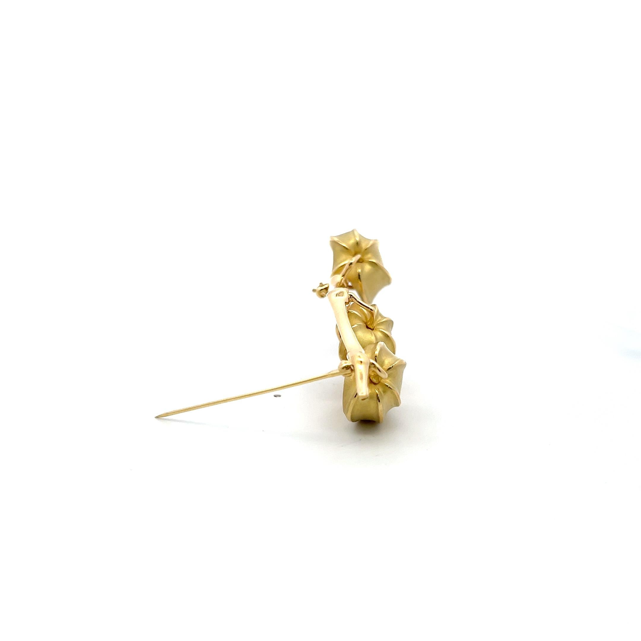 Tiffany & Co Vintage 18K Yellow Gold Chines Lantern Leaf Pin Brooch 35.2 Grams