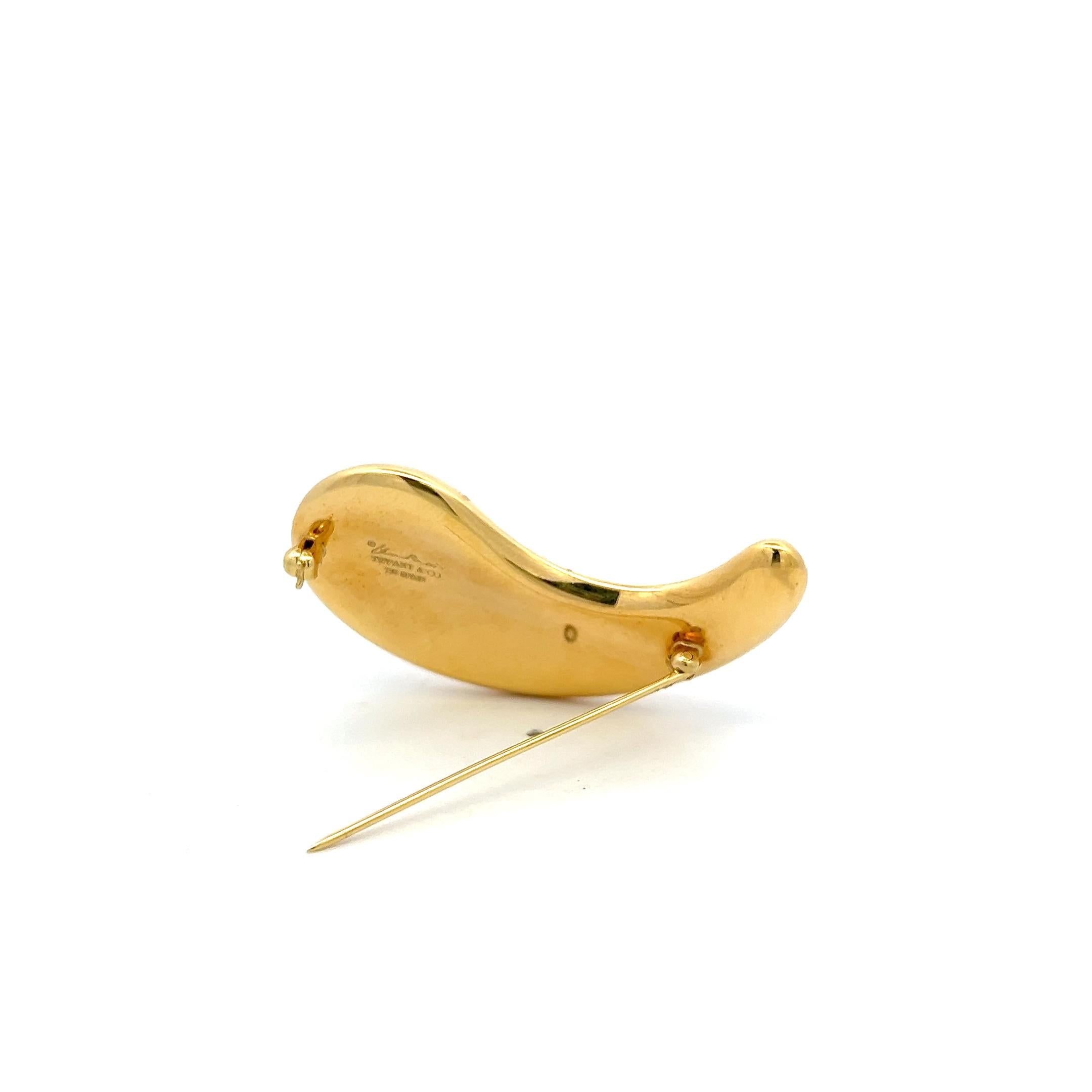 Tiffany & Co Elsa Peretti Vintage 18 Karat Yellow Gold Pin Brooch 12.4 Grams