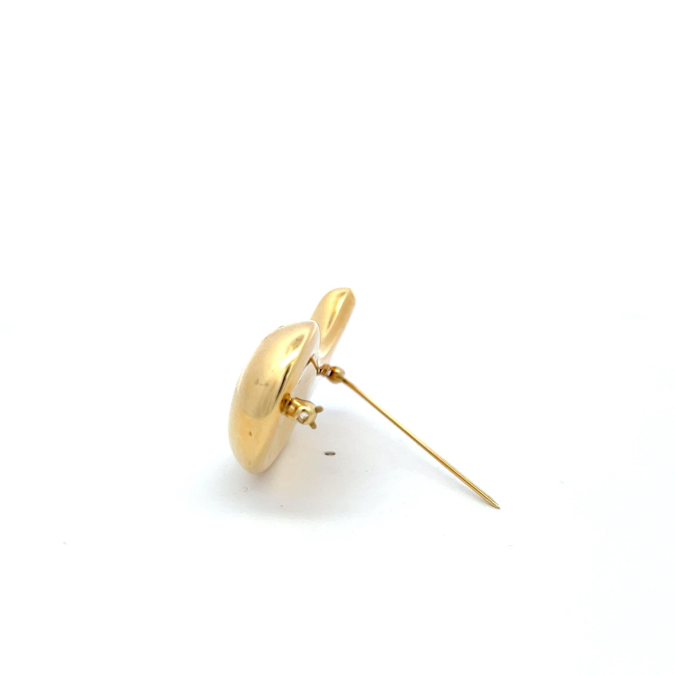 Tiffany & Co Elsa Peretti Vintage 18 Karat Yellow Gold Pin Brooch 12.4 Grams