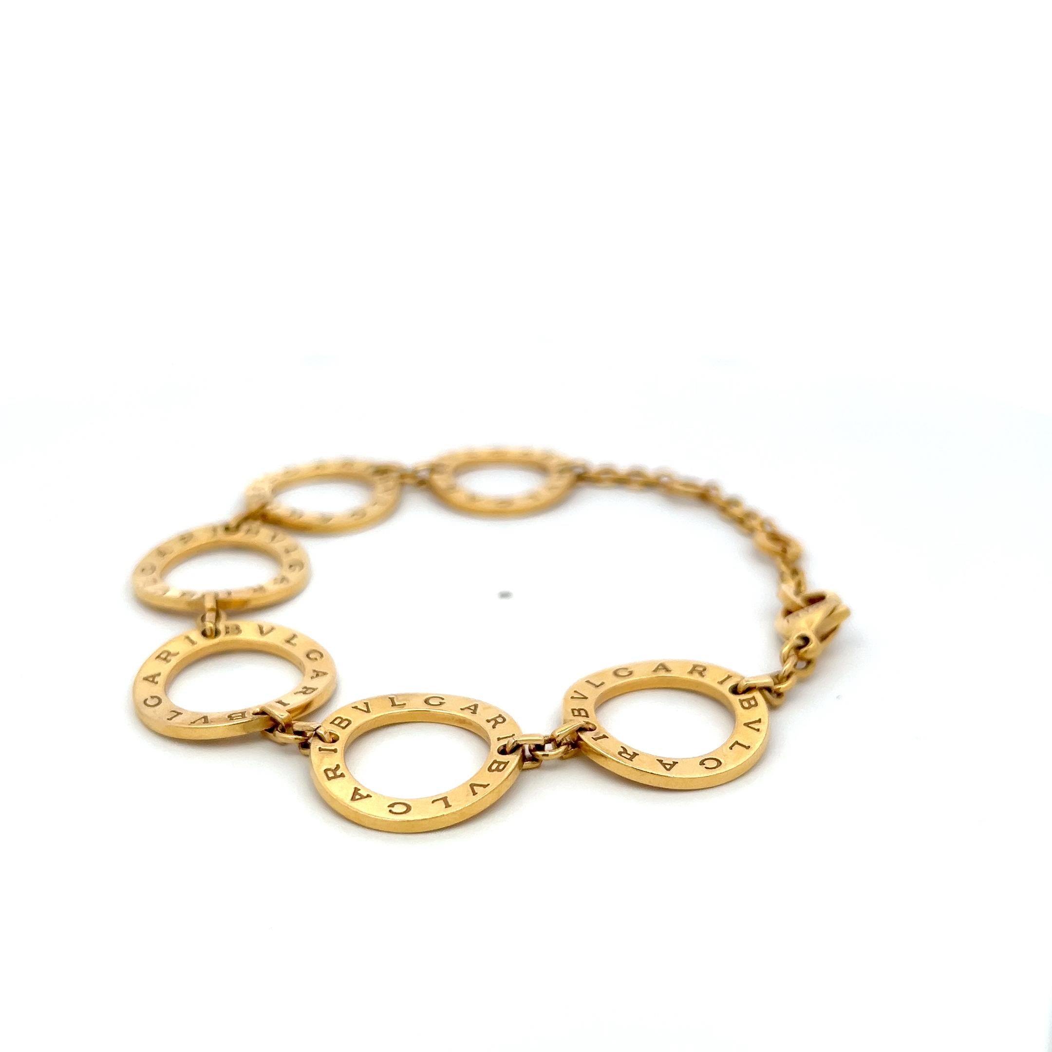 Bvlgari Vintage 18K Yellow Gold Circle Link Bracelet 28.9 Grams