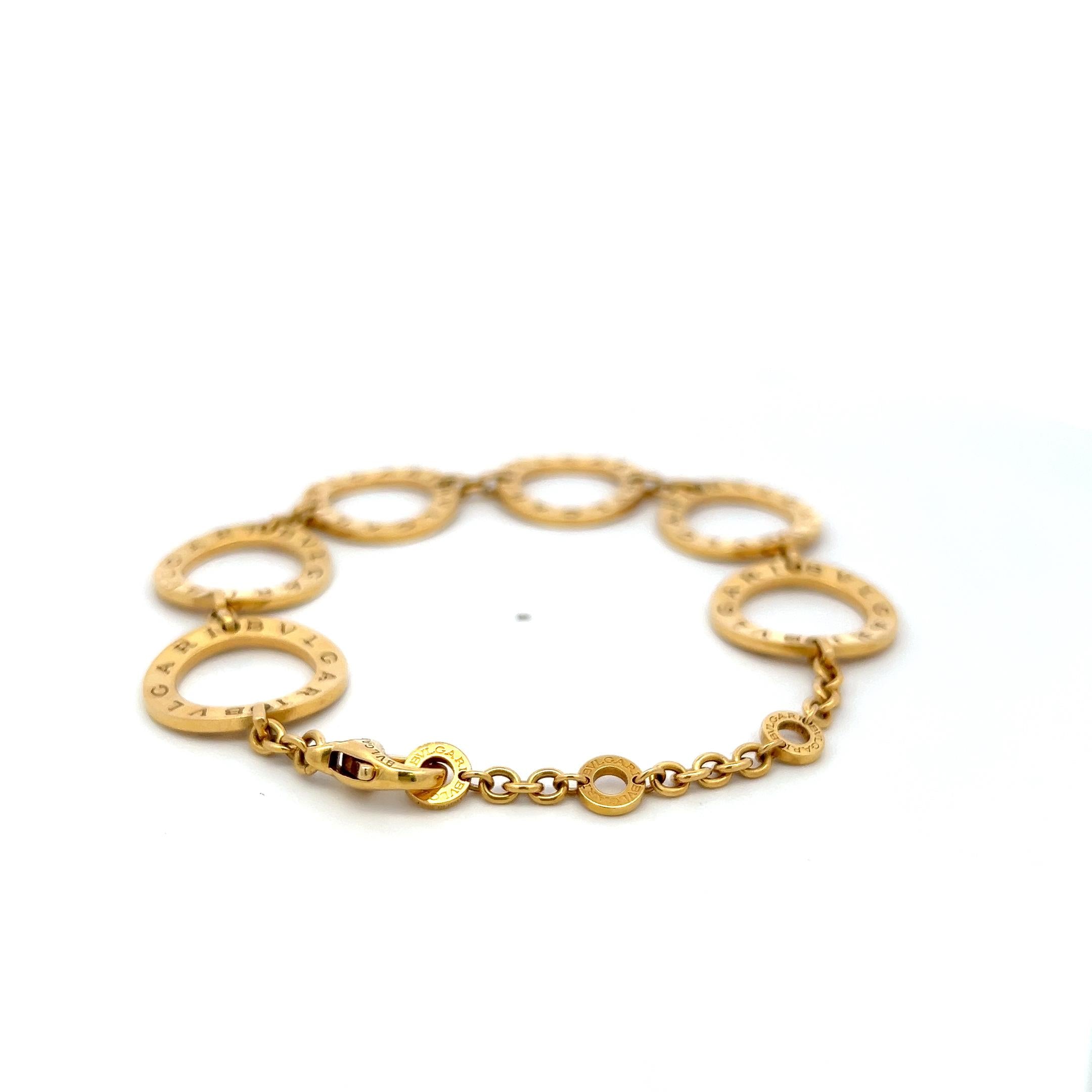 Bvlgari Vintage 18K Yellow Gold Circle Link Bracelet 28.9 Grams