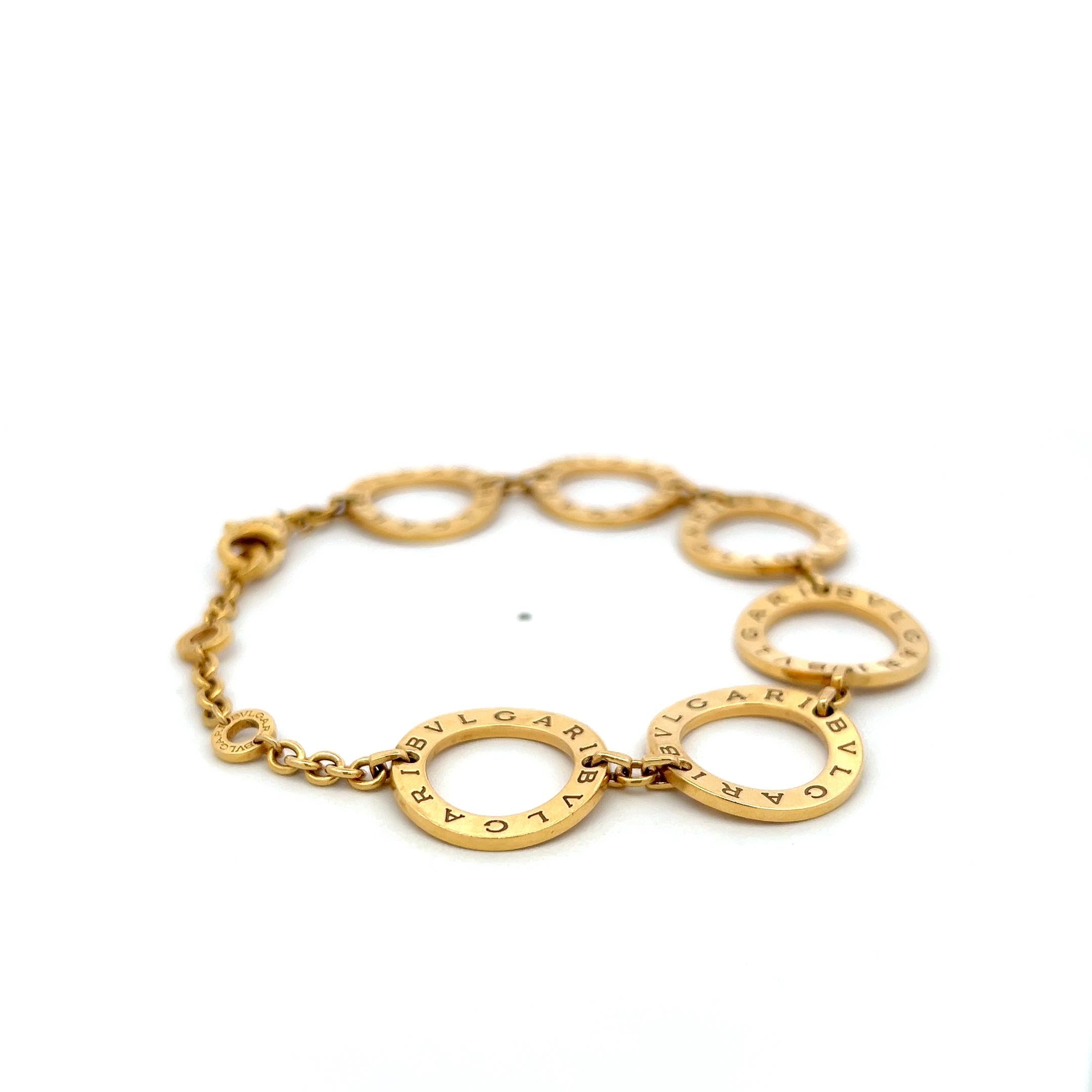 Bvlgari Vintage 18K Yellow Gold Circle Link Bracelet 28.9 Grams