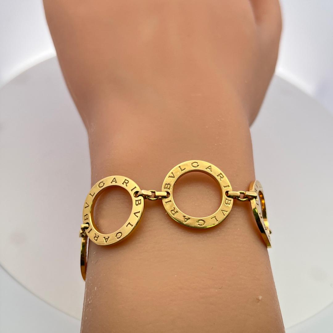 Bvlgari Vintage 18K Yellow Gold Circle Link Bracelet 28.9 Grams