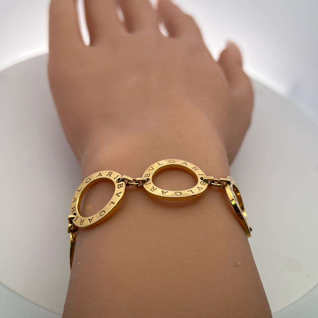 Bvlgari Vintage 18K Yellow Gold Circle Link Bracelet 28.9 Grams