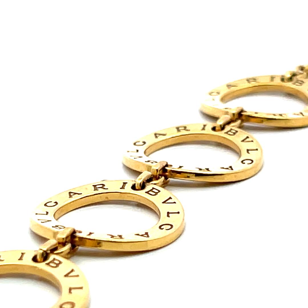 Bvlgari Vintage 18K Yellow Gold Circle Link Bracelet 28.9 Grams