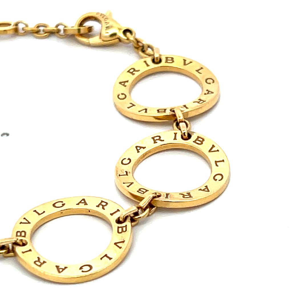 Bvlgari Vintage 18K Yellow Gold Circle Link Bracelet 28.9 Grams