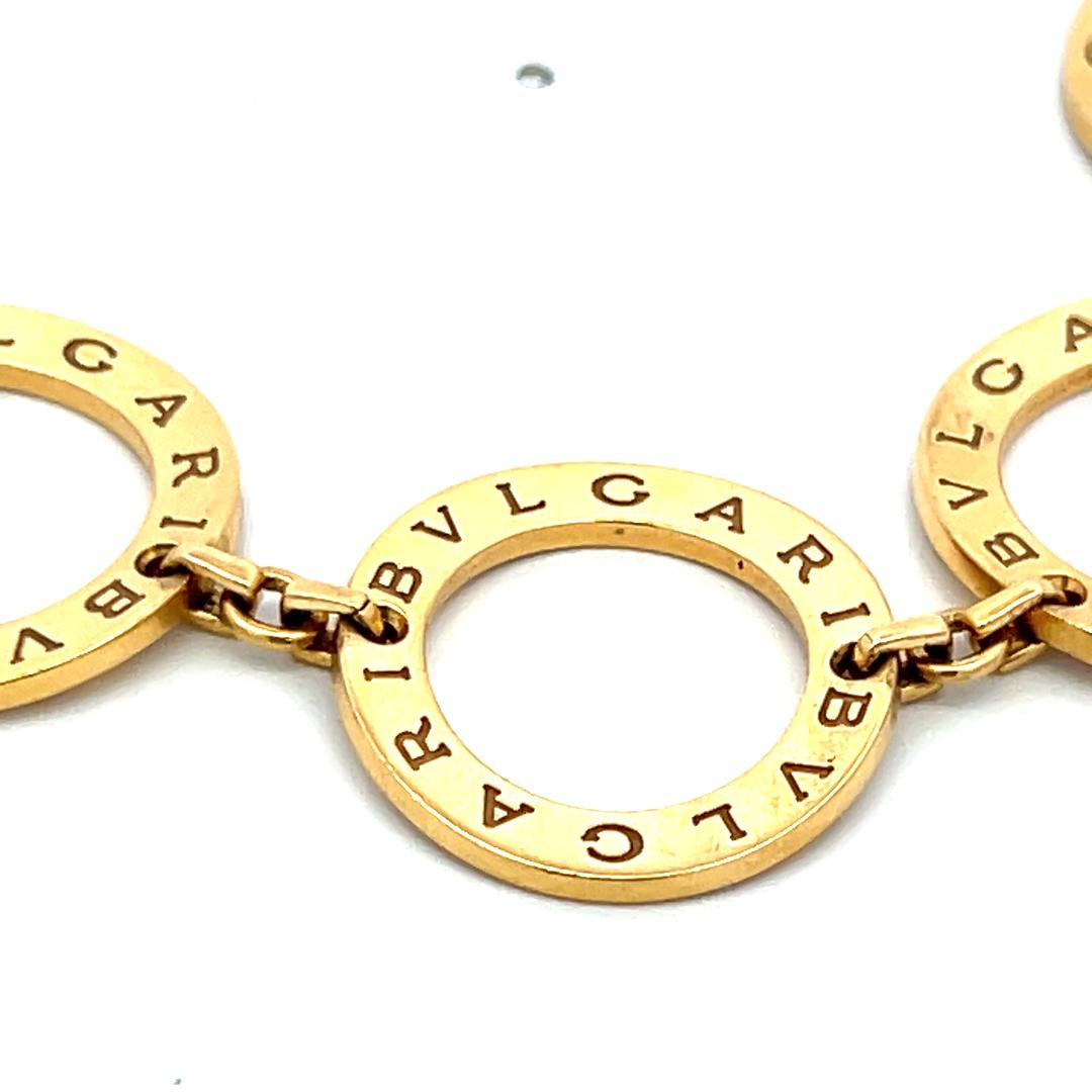 Bvlgari Vintage 18K Yellow Gold Circle Link Bracelet 28.9 Grams