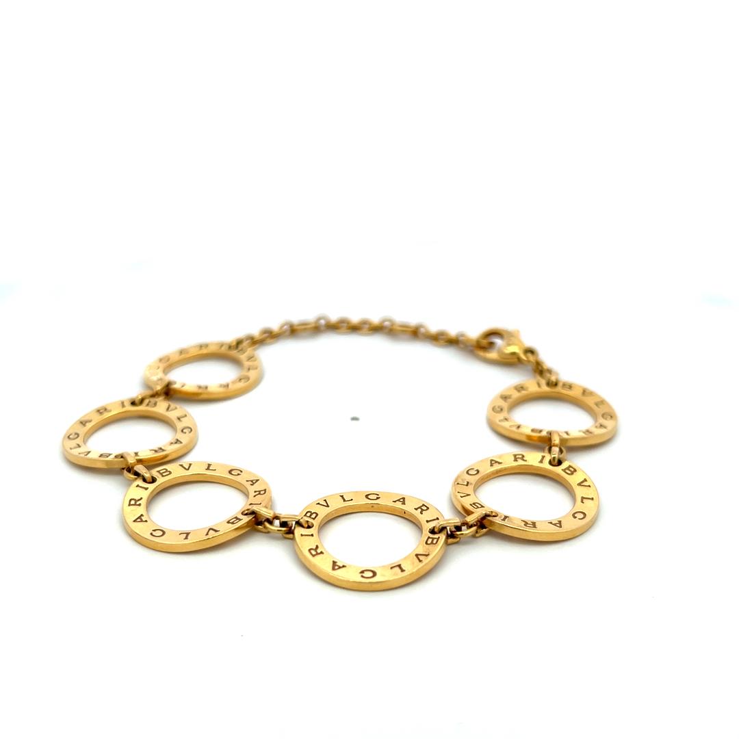 Bvlgari Vintage 18K Yellow Gold Circle Link Bracelet 28.9 Grams