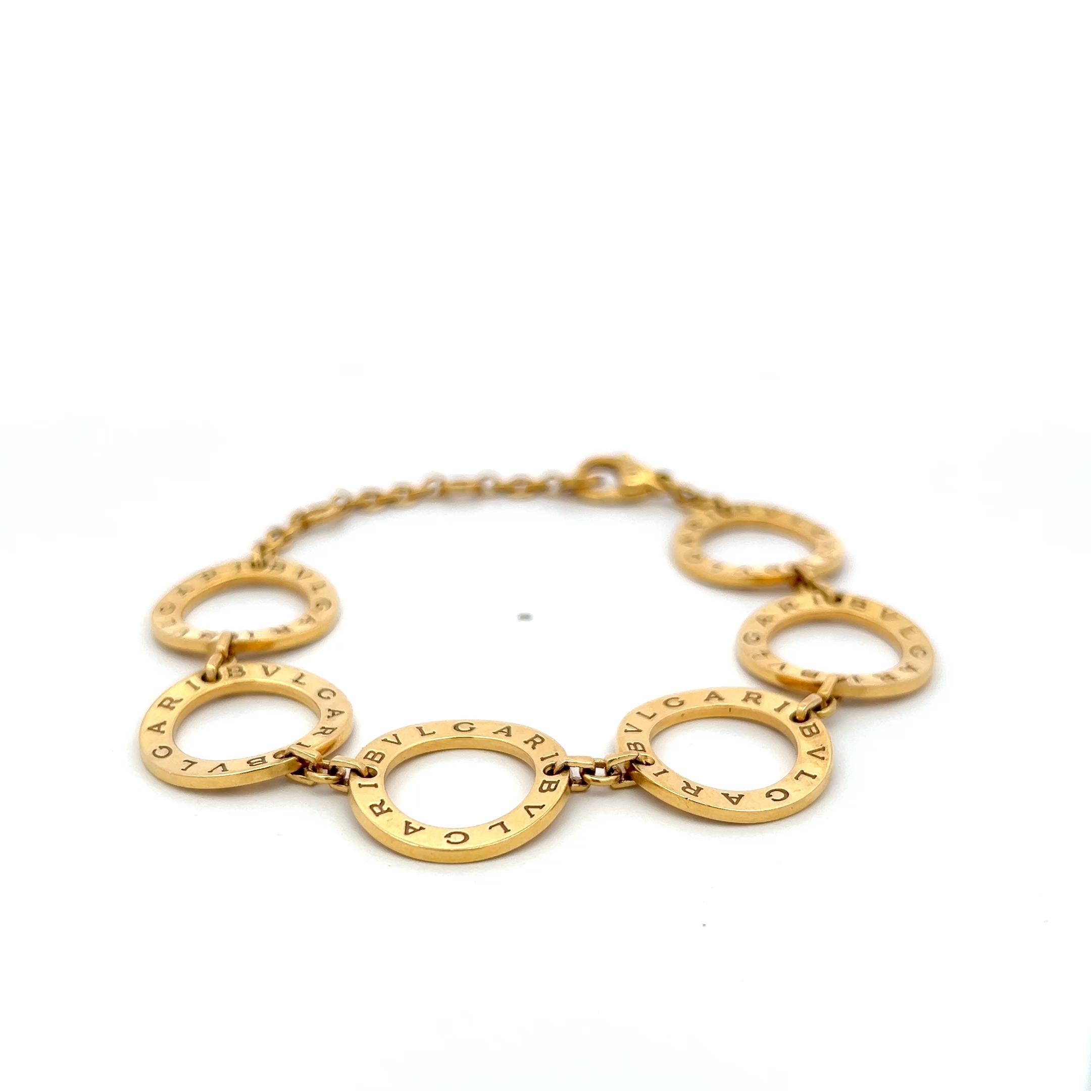 Bvlgari Vintage 18K Yellow Gold Circle Link Bracelet 28.9 Grams