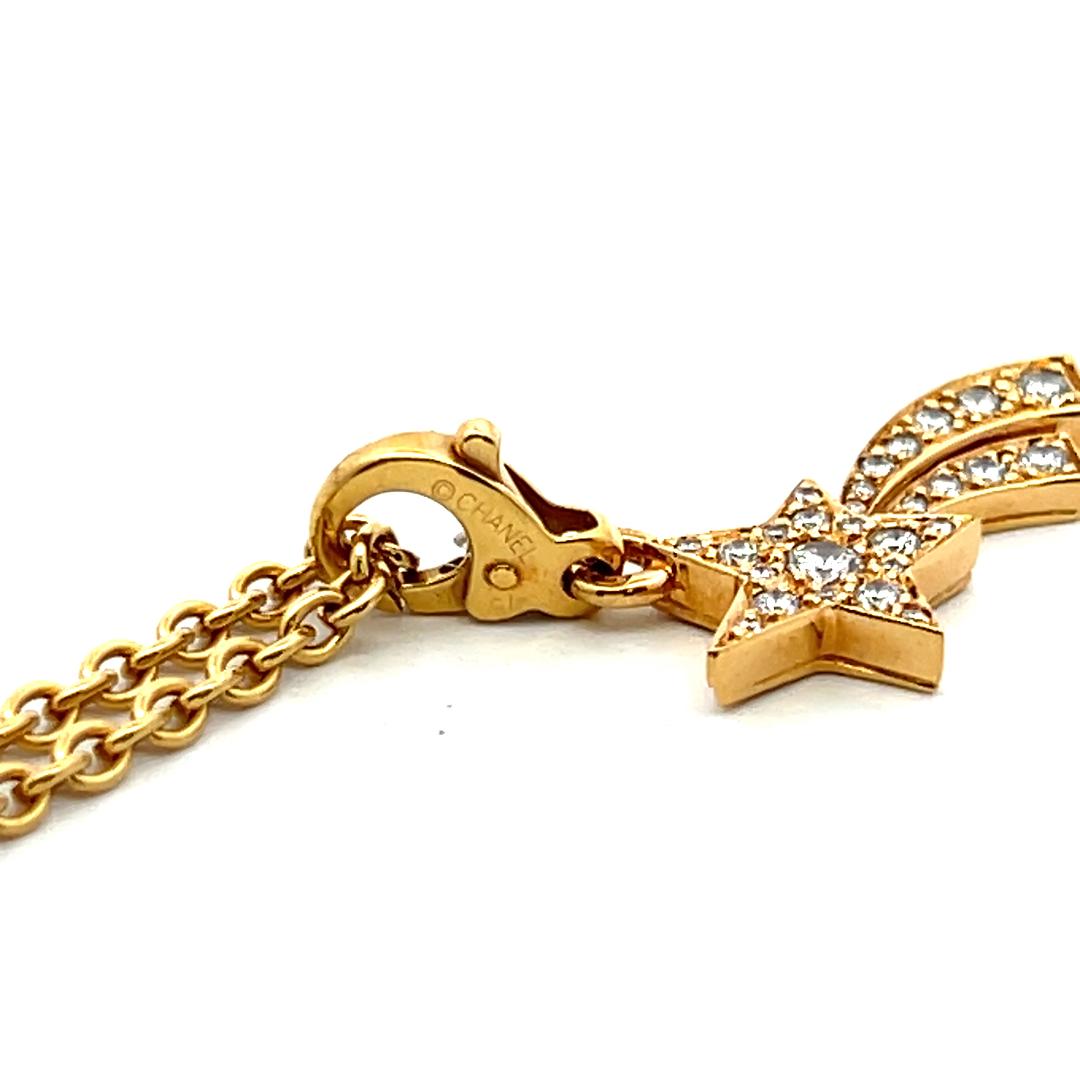 Chanel 18K Yellow Gold Pendant Necklace with 0.22 Carat Round F VS Diamonds