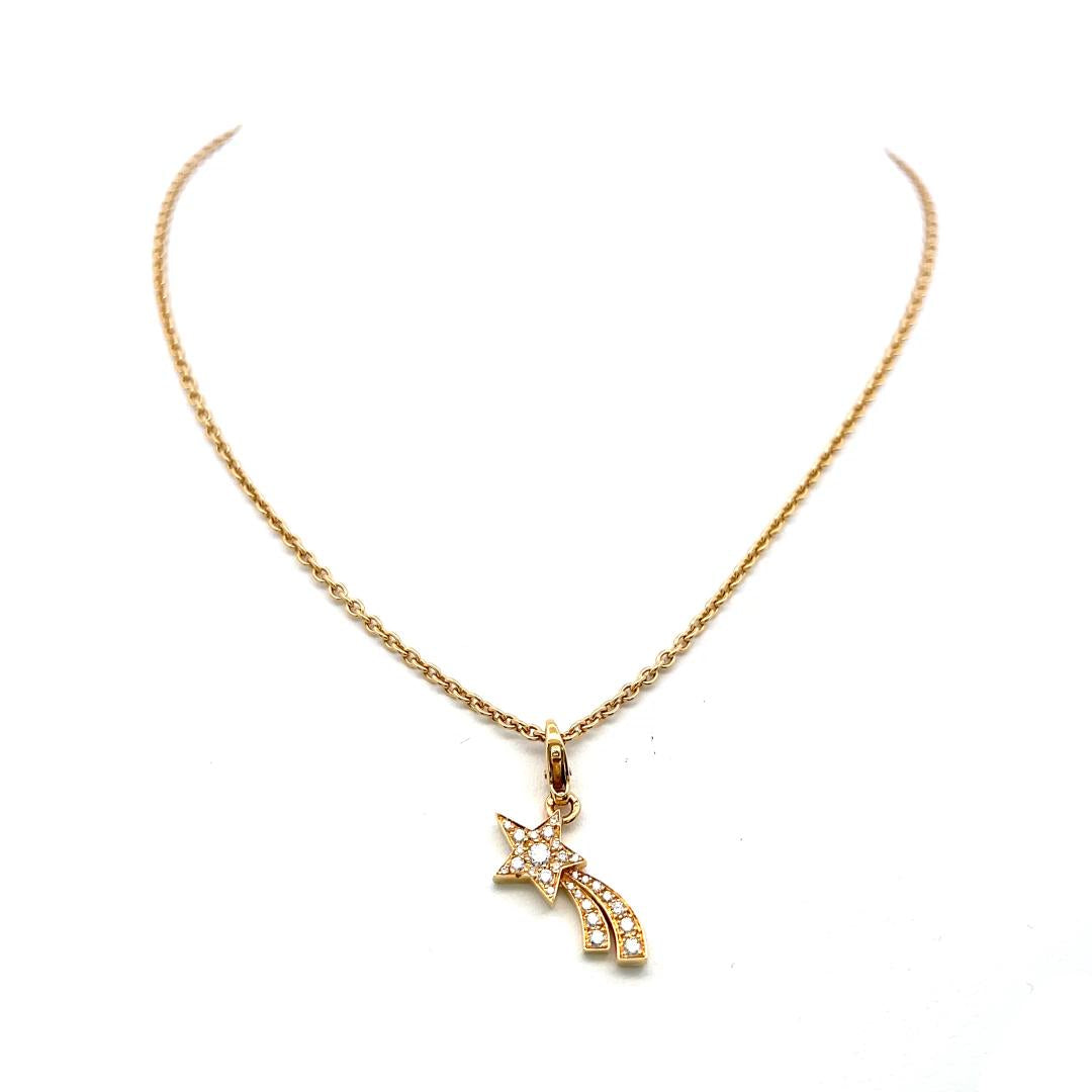 Chanel 18K Yellow Gold Pendant Necklace with 0.22 Carat Round F VS Diamonds