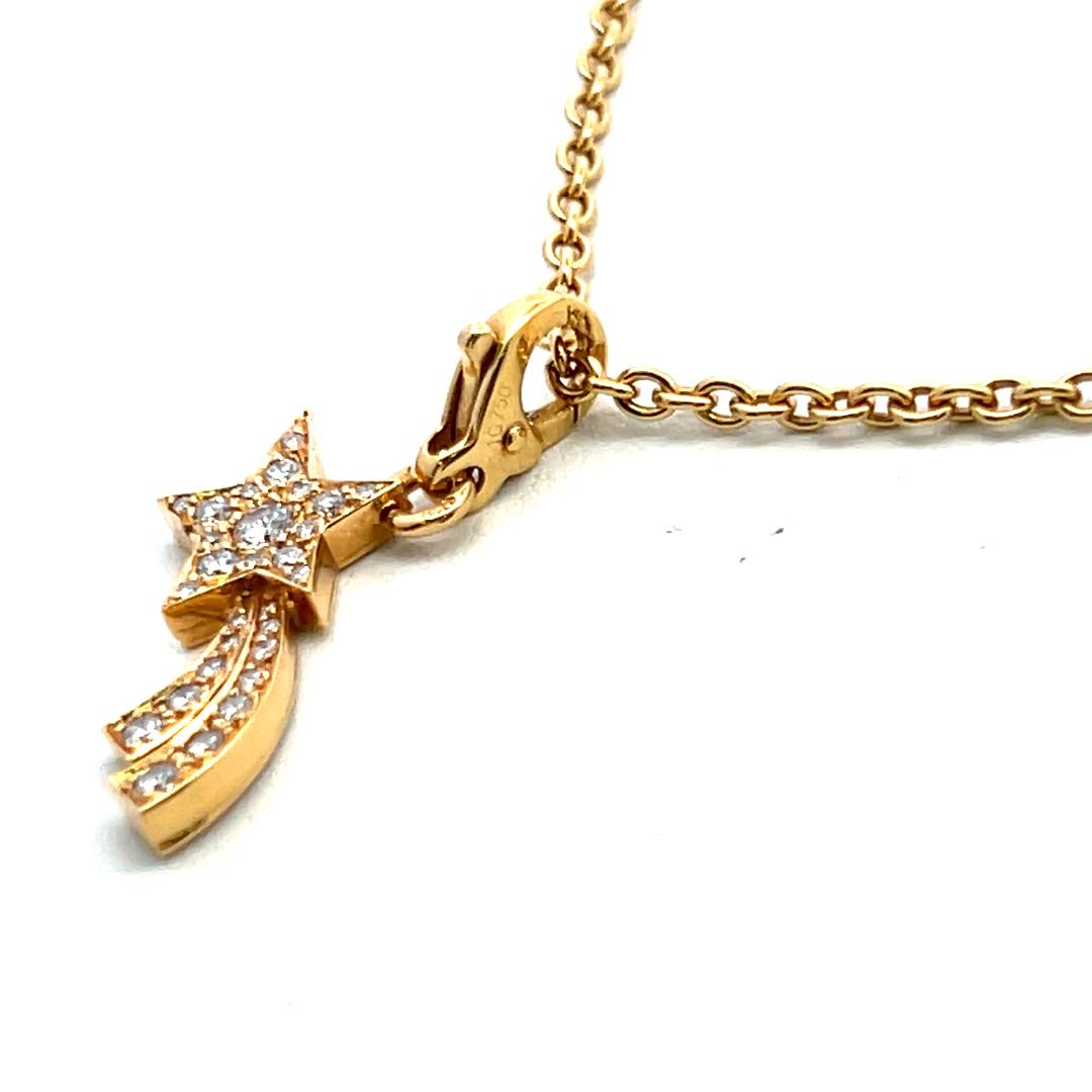 Chanel 18K Yellow Gold Pendant Necklace with 0.22 Carat Round F VS Diamonds