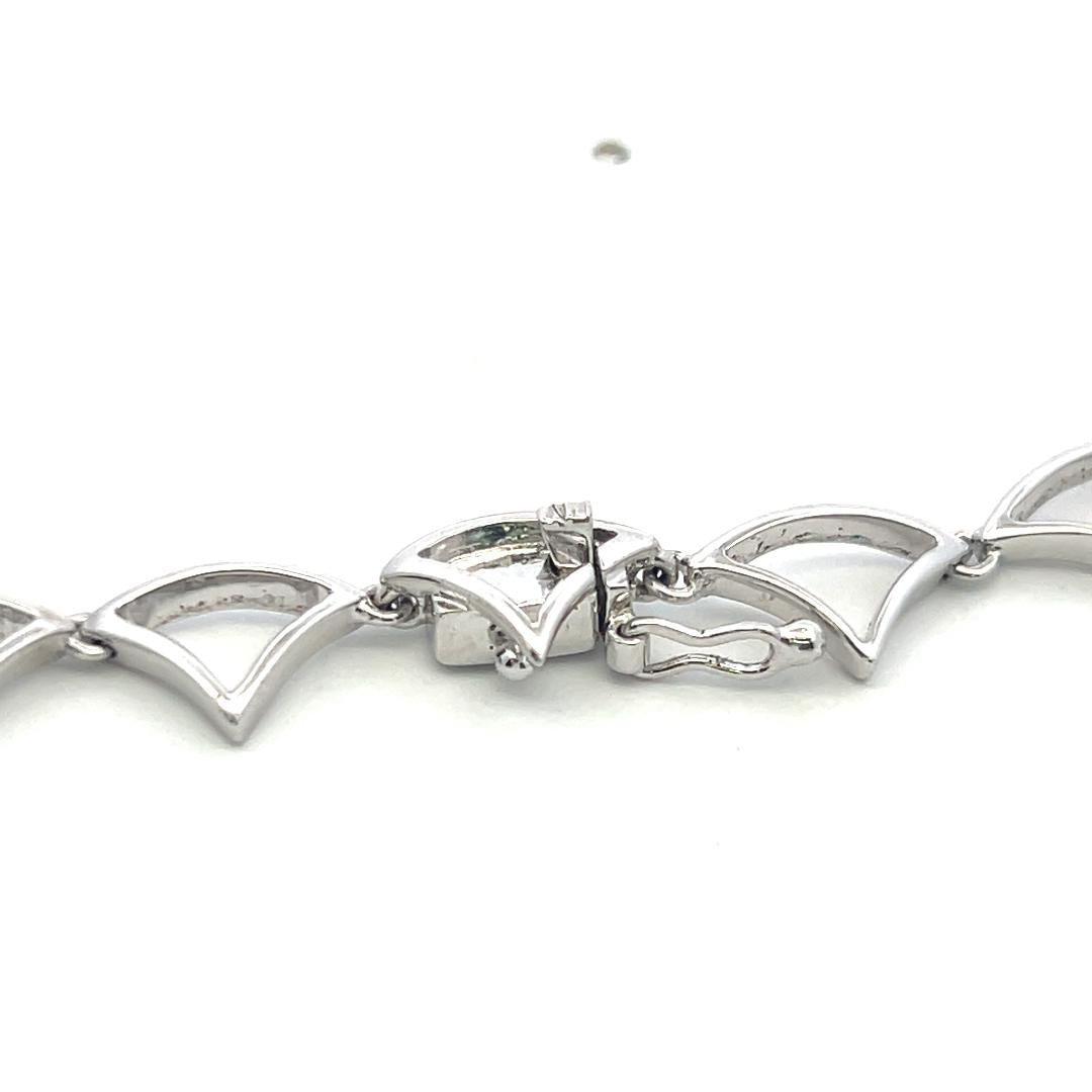 18K White Gold Link Necklace with 6.3ct Round & Princess Cut F VS Diamonds