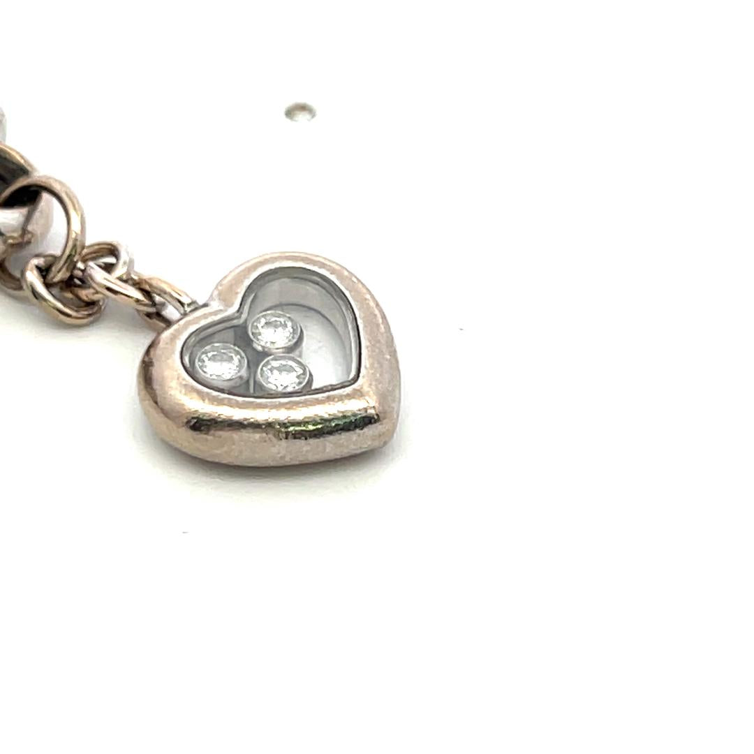 Chopard 18K White Gold Charm Bracelet with 0.09ct Round F VS Diamonds