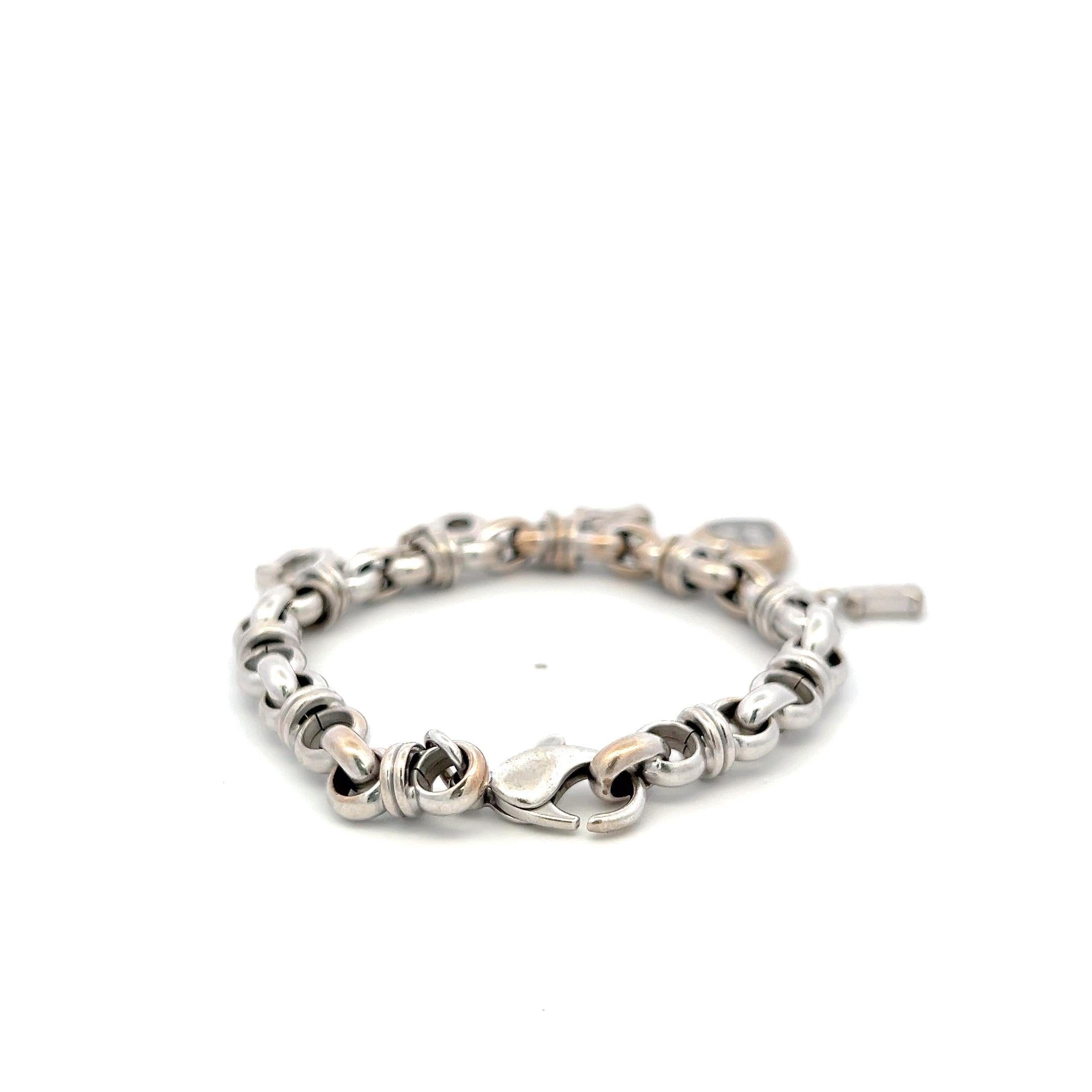 Chopard 18K White Gold Charm Bracelet with 0.09ct Round F VS Diamonds