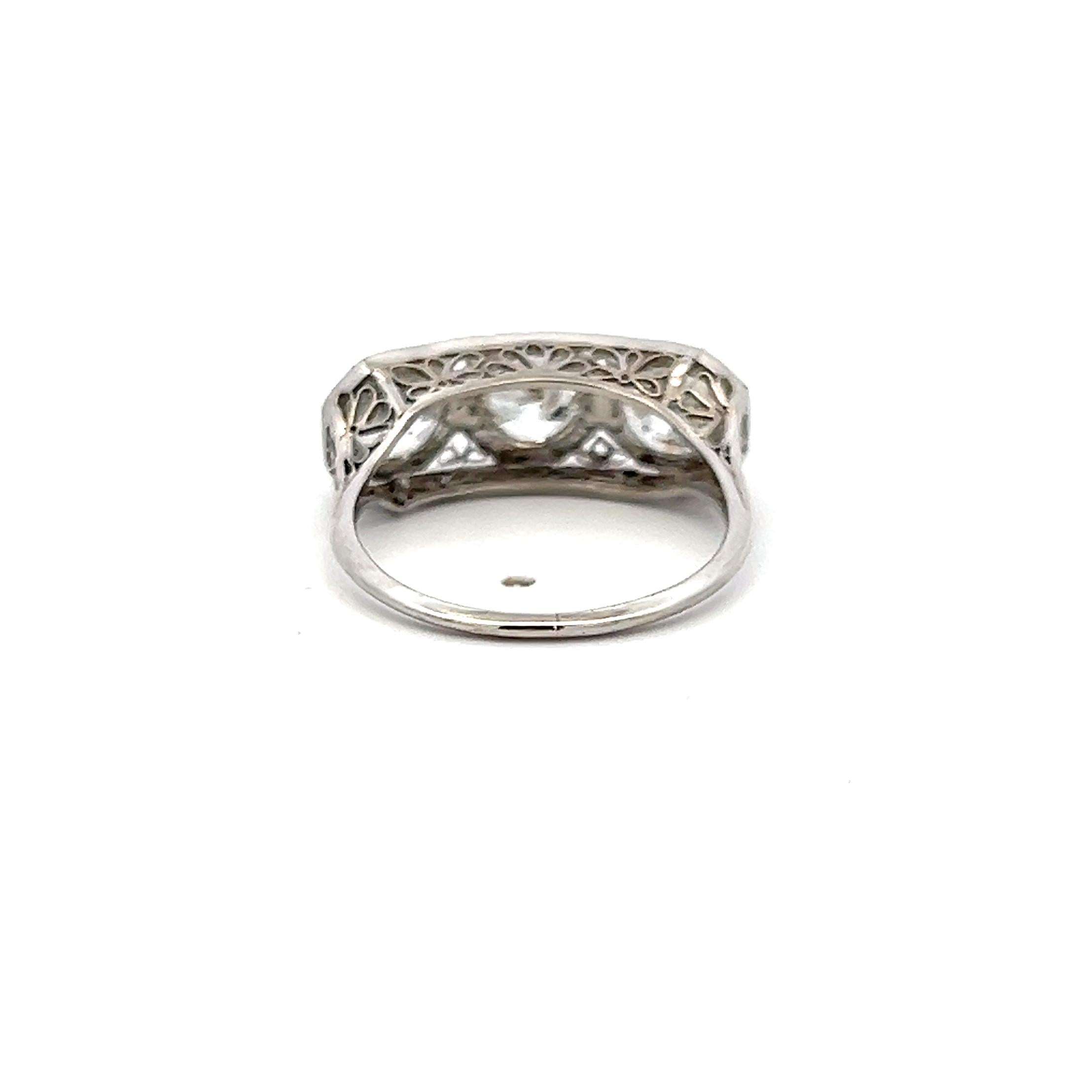 Platinum Three-Stone Ring with 2.26 Carat Circular Cut Diamonds Size 7 GIA