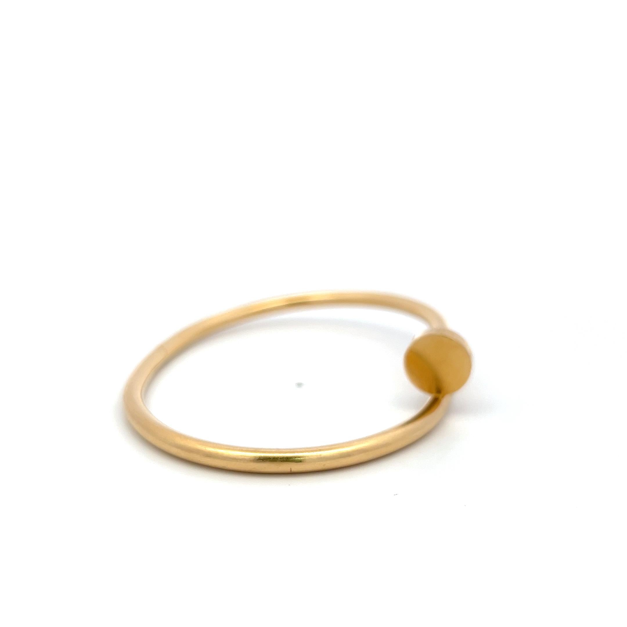 Cartier 18 Karat Yellow Gold Juste Un Clou Bracelet Size 18 with paper