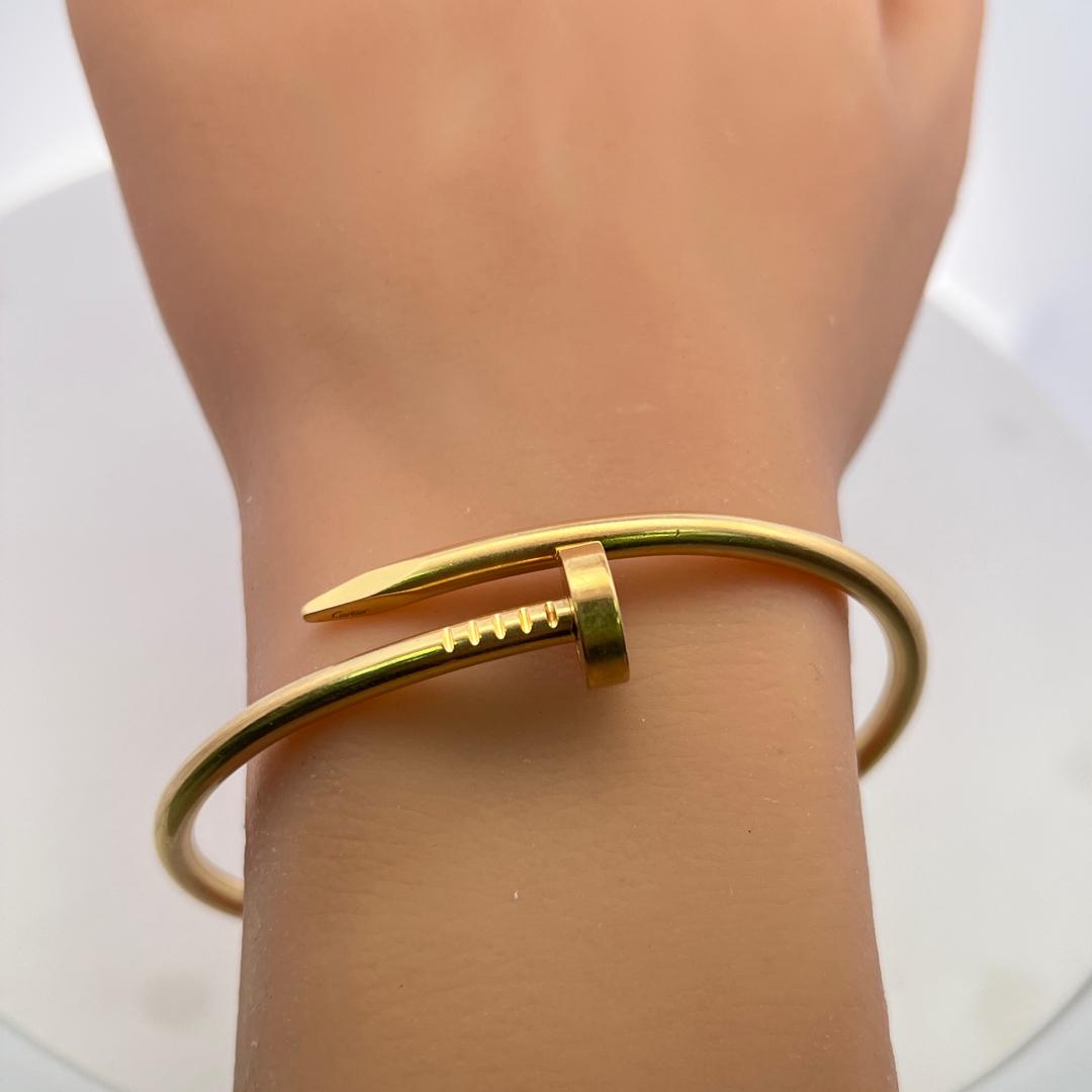 Cartier 18 Karat Yellow Gold Juste Un Clou Bracelet Size 18 with paper
