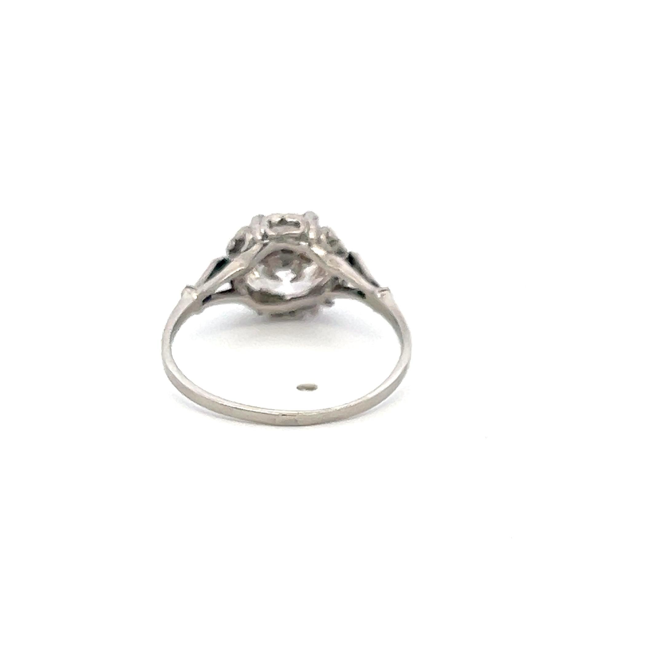 Platinum Engagement Ring with 1.87 Carat Old European GIA Diamonds Size 6.75