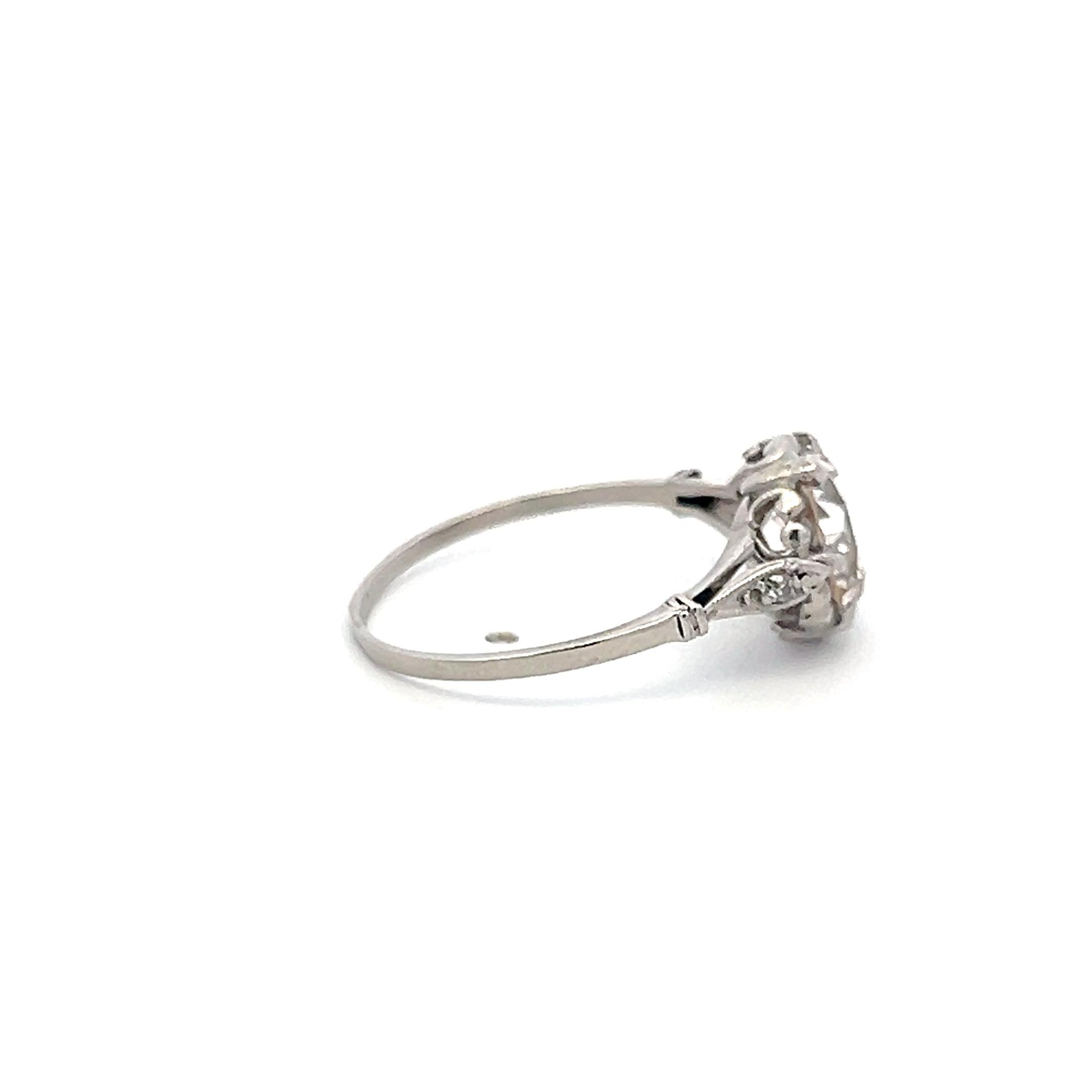 Platinum Engagement Ring with 1.87 Carat Old European GIA Diamonds Size 6.75