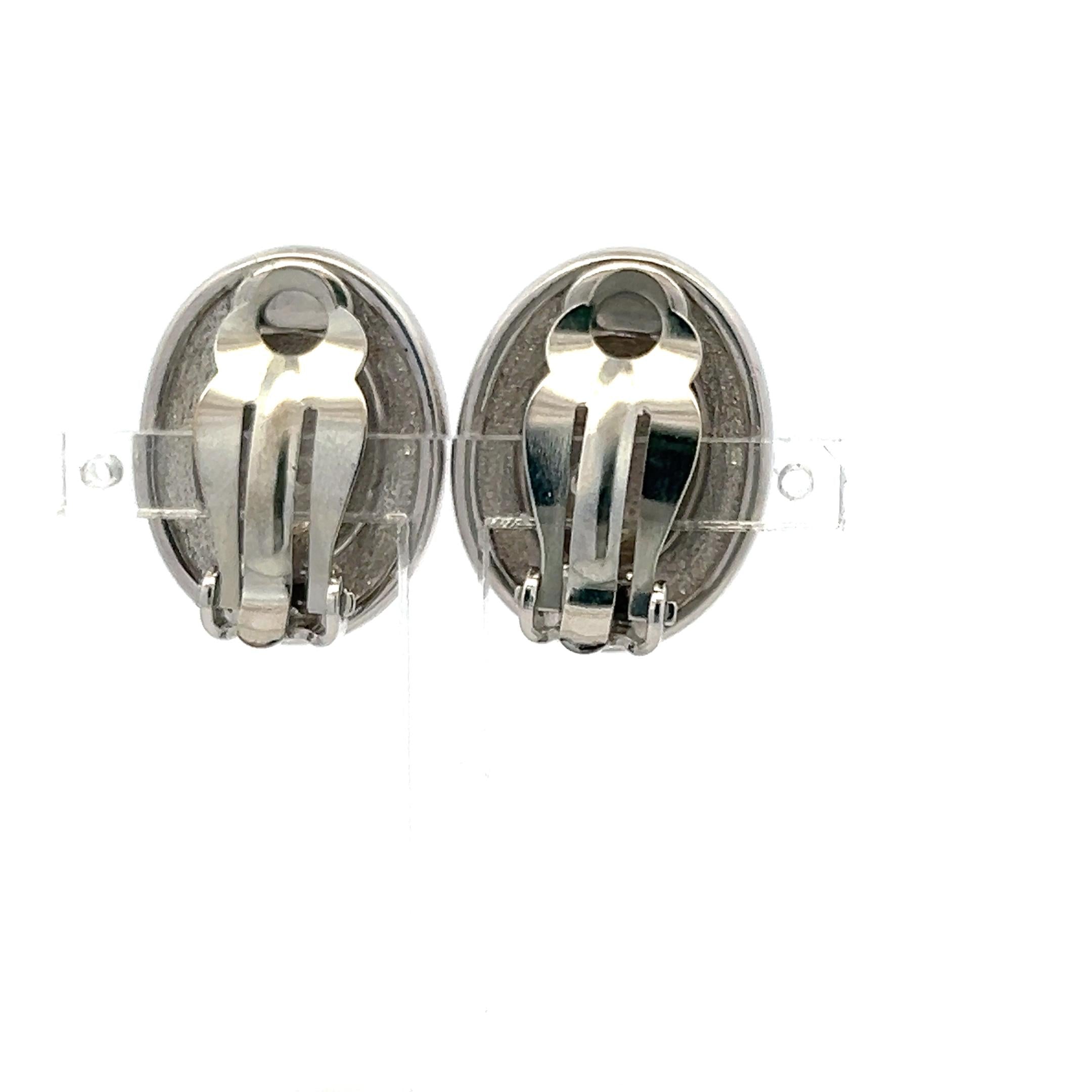 David Yurman Vintage Silver and 18K Gold Clip On Earrings 18.63 Grams