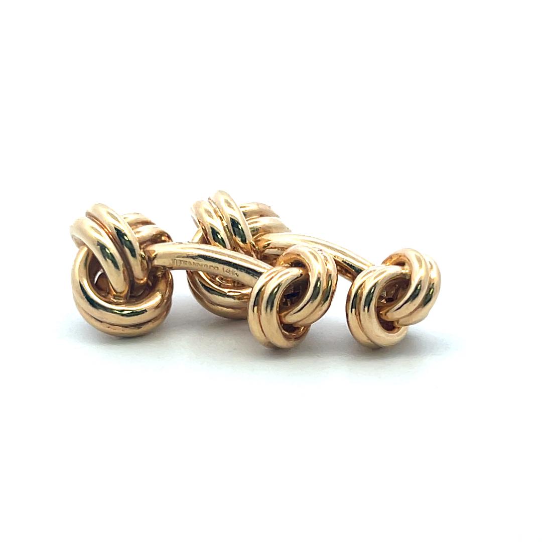 Tiffany & Co 14 Karat Yellow Gold Ball Return Cufflinks 22.07 Grams