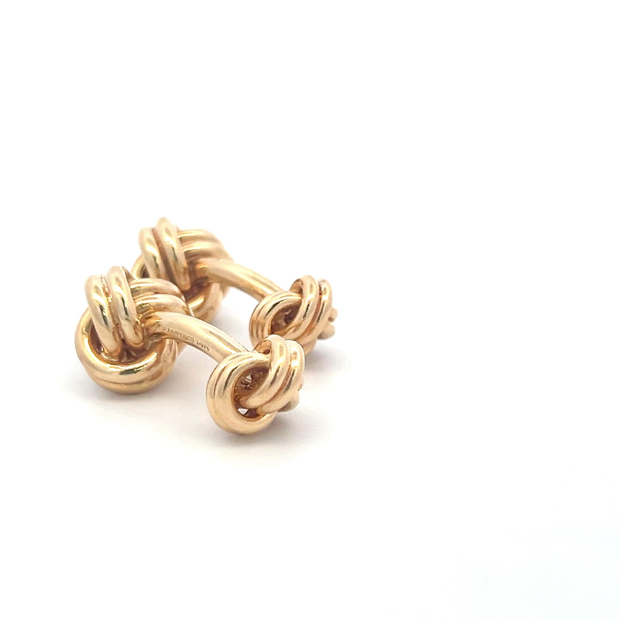 Tiffany & Co 14 Karat Yellow Gold Ball Return Cufflinks 22.07 Grams