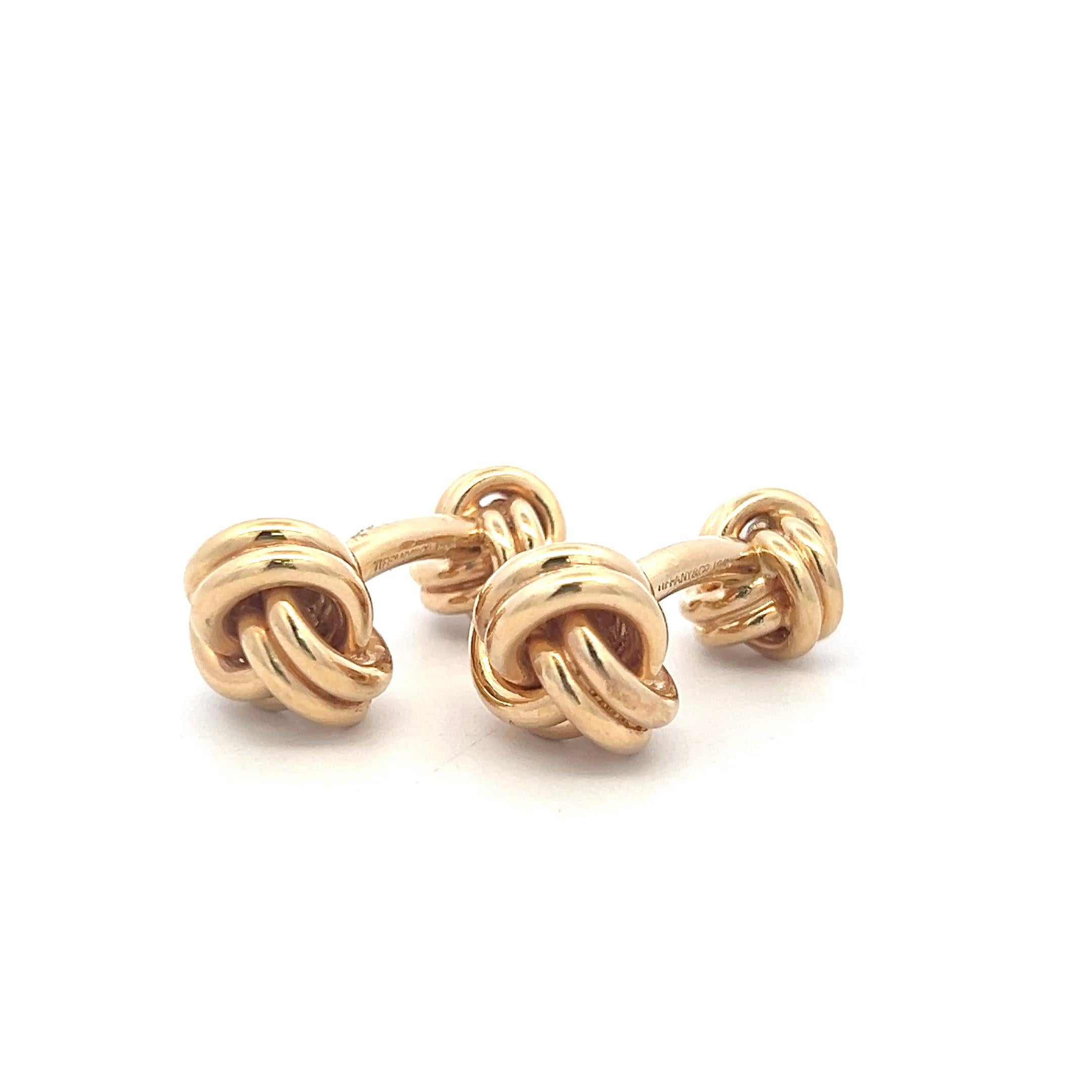 Tiffany & Co 14 Karat Yellow Gold Ball Return Cufflinks 22.07 Grams