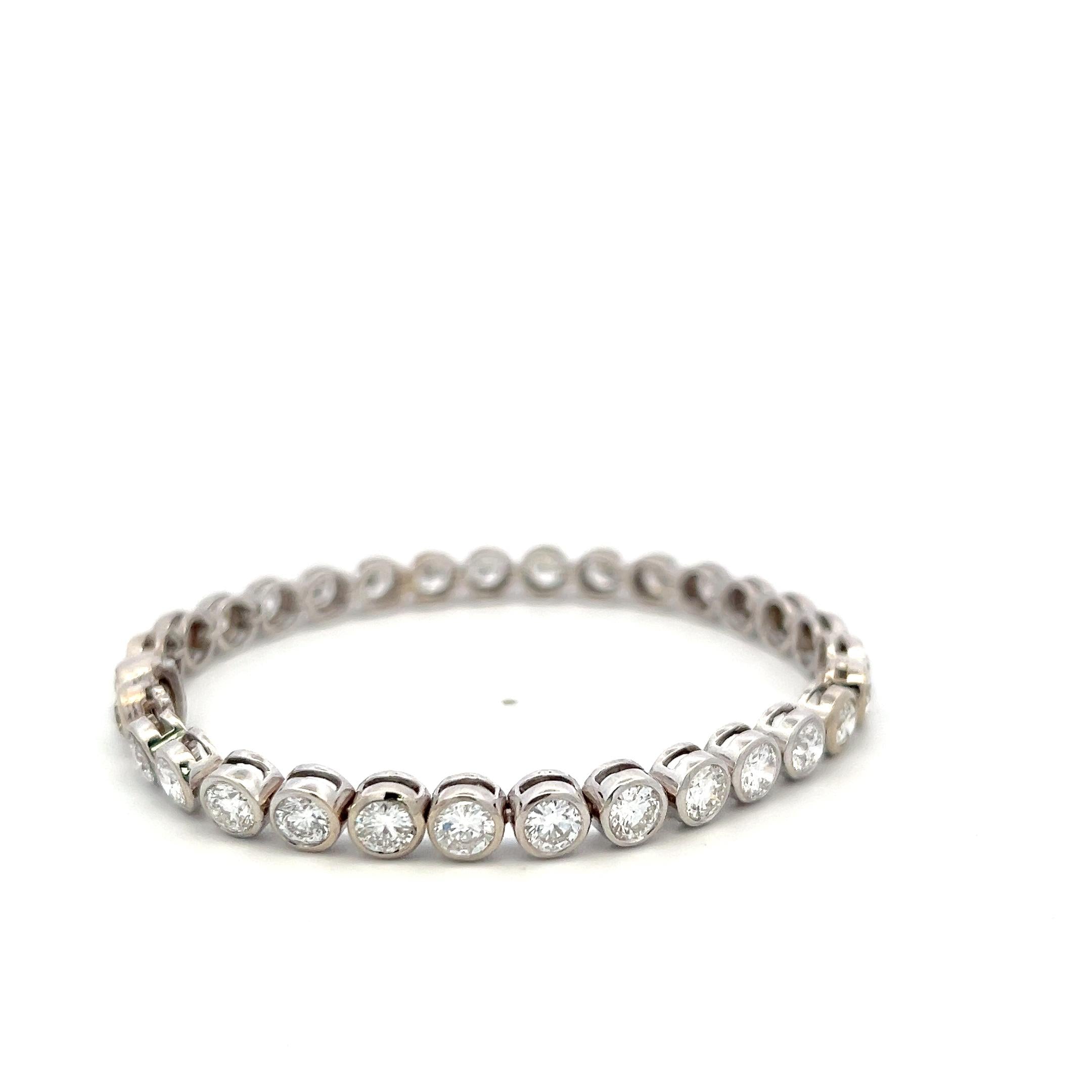 14K White Gold Tennis Bracelet with 7.5 Carat Round H VS Diamonds 15.88 Grams