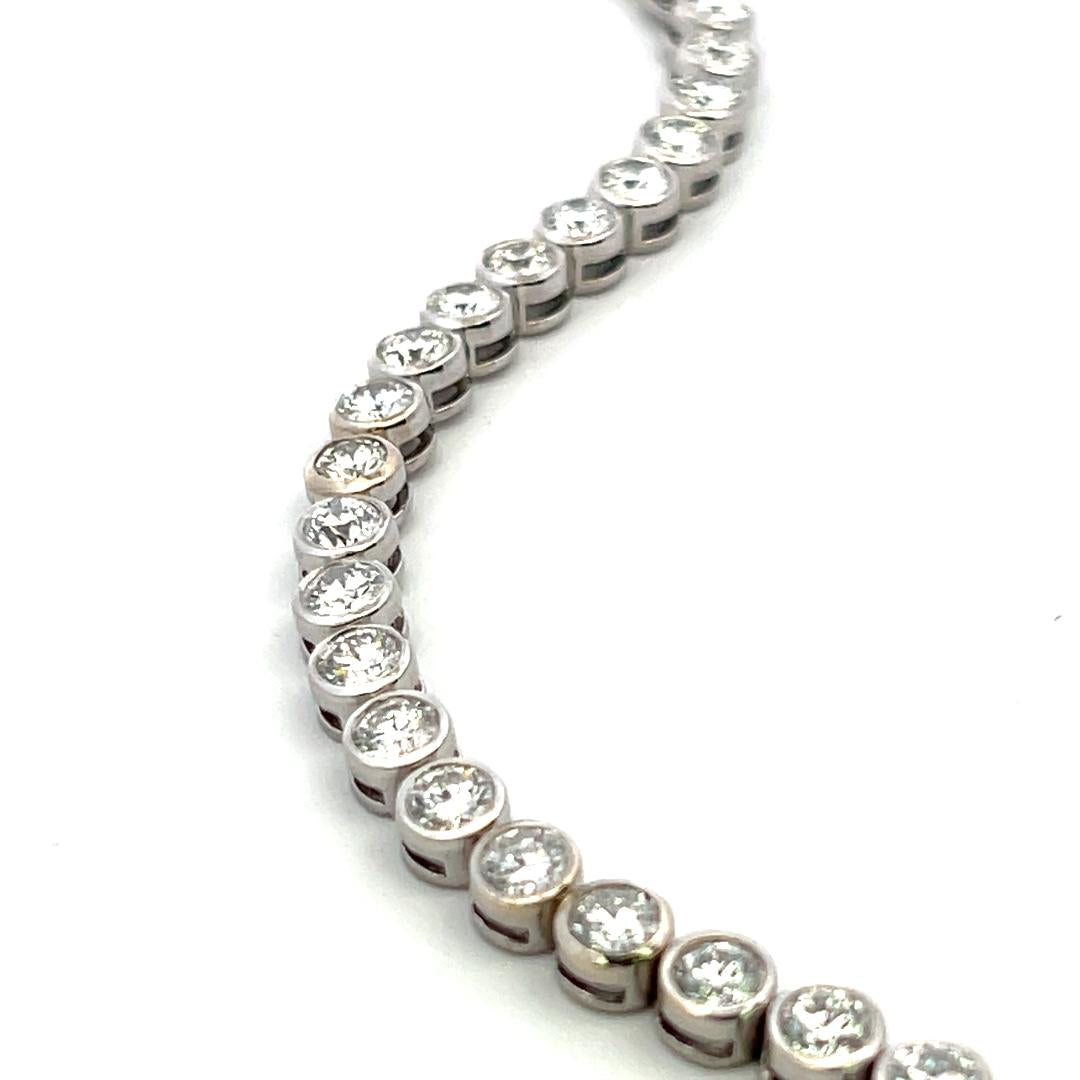 14K White Gold Tennis Bracelet with 7.5 Carat Round H VS Diamonds 15.88 Grams