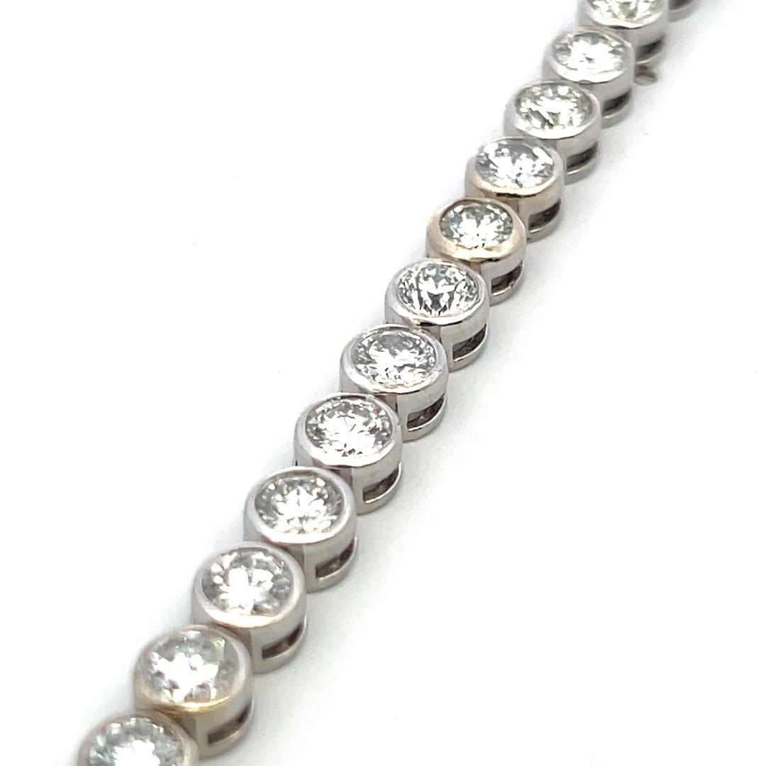 14K White Gold Tennis Bracelet with 7.5 Carat Round H VS Diamonds 15.88 Grams