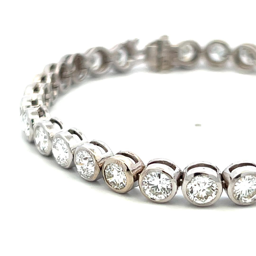 14K White Gold Tennis Bracelet with 7.5 Carat Round H VS Diamonds 15.88 Grams