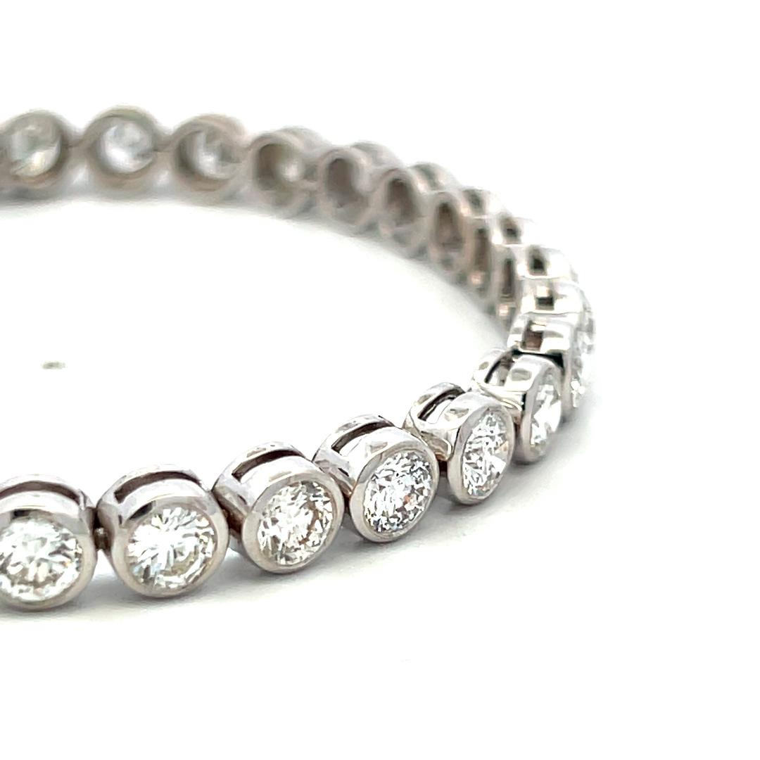 14K White Gold Tennis Bracelet with 7.5 Carat Round H VS Diamonds 15.88 Grams