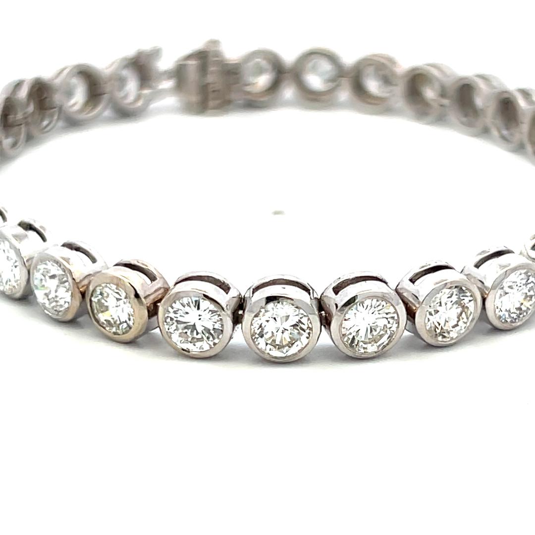 14K White Gold Tennis Bracelet with 7.5 Carat Round H VS Diamonds 15.88 Grams