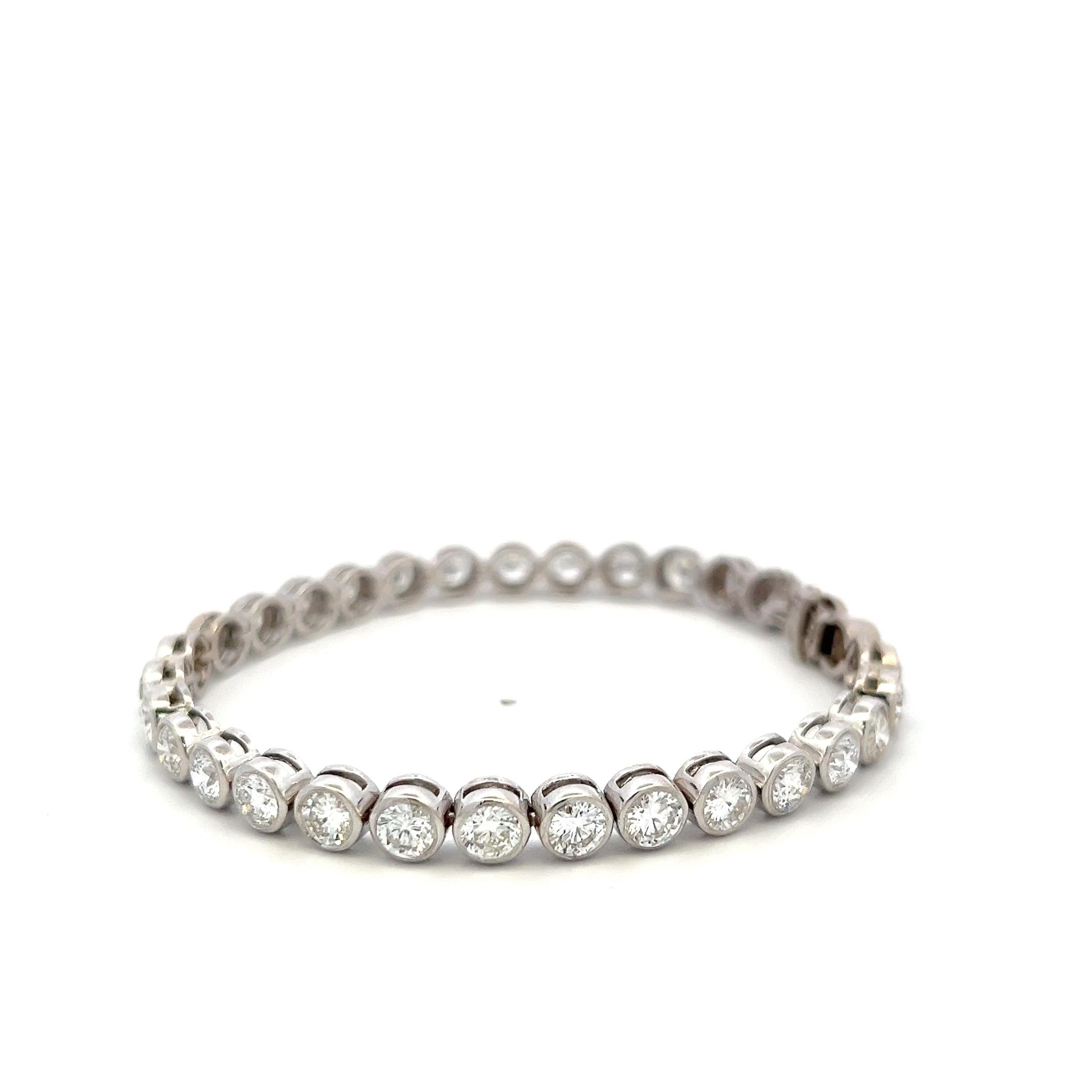 14K White Gold Tennis Bracelet with 7.5 Carat Round H VS Diamonds 15.88 Grams