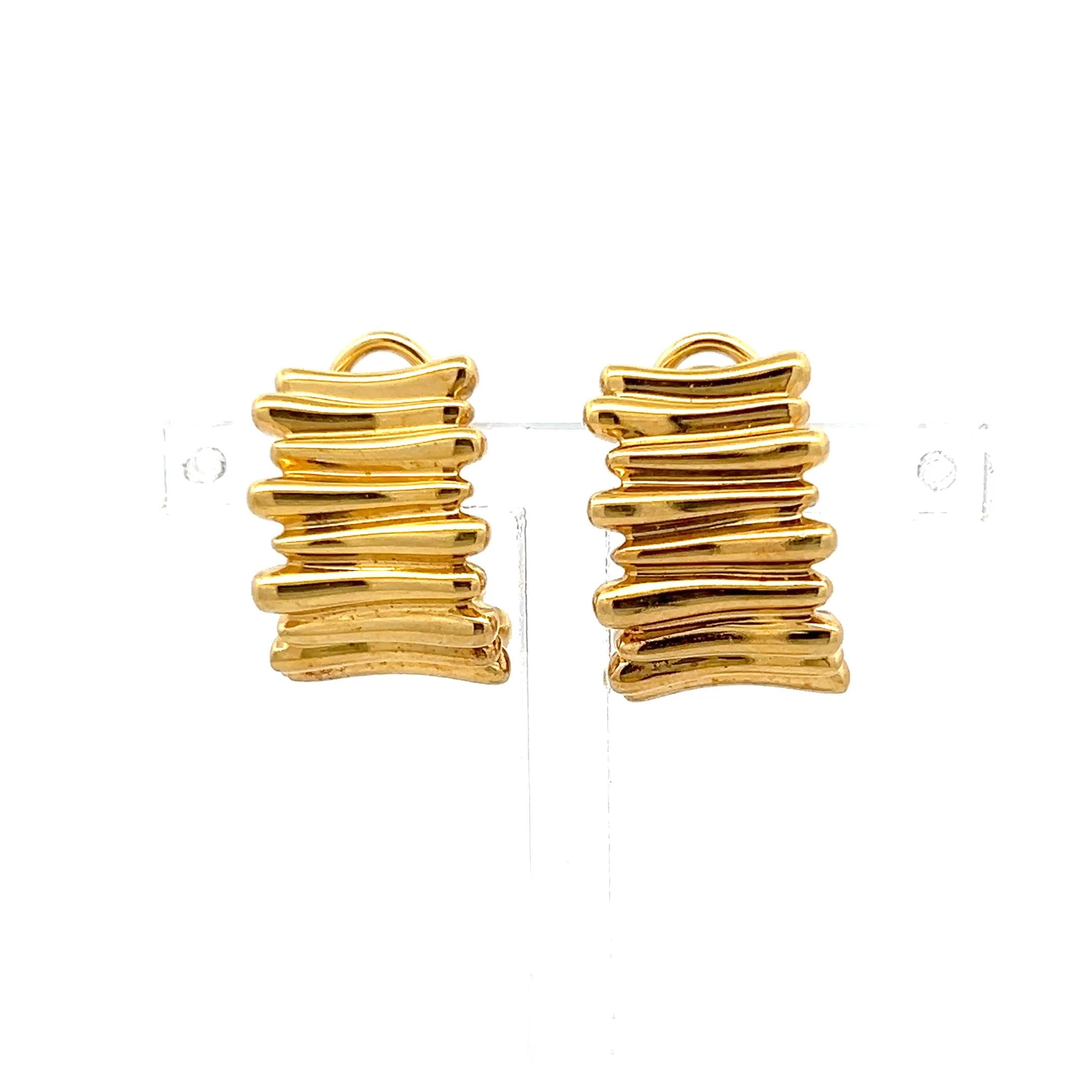 Tiffany & Co Vintage 18 Karat Yellow Gold Clip On Earrings 11.6 Grams