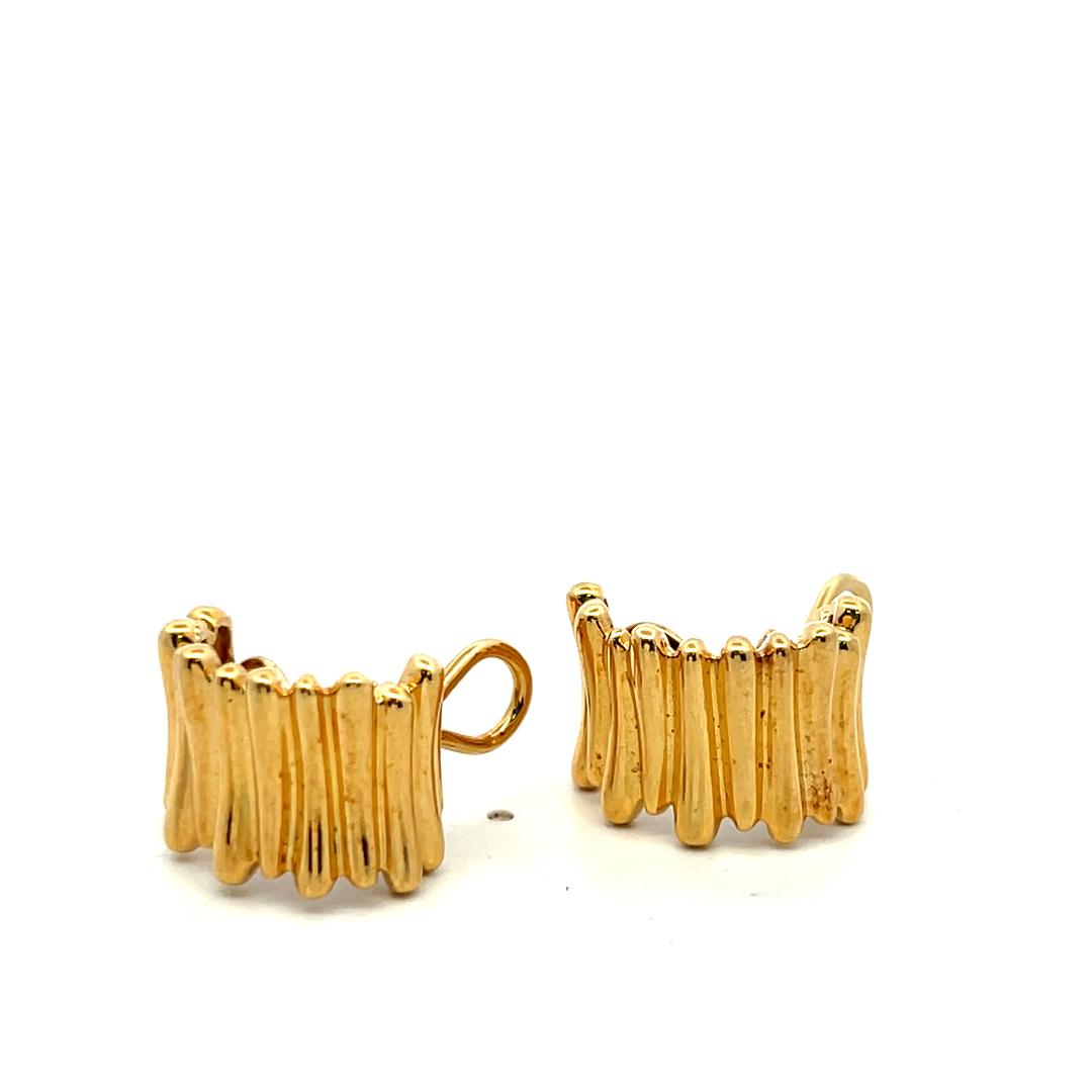 Tiffany & Co Vintage 18 Karat Yellow Gold Clip On Earrings 11.6 Grams