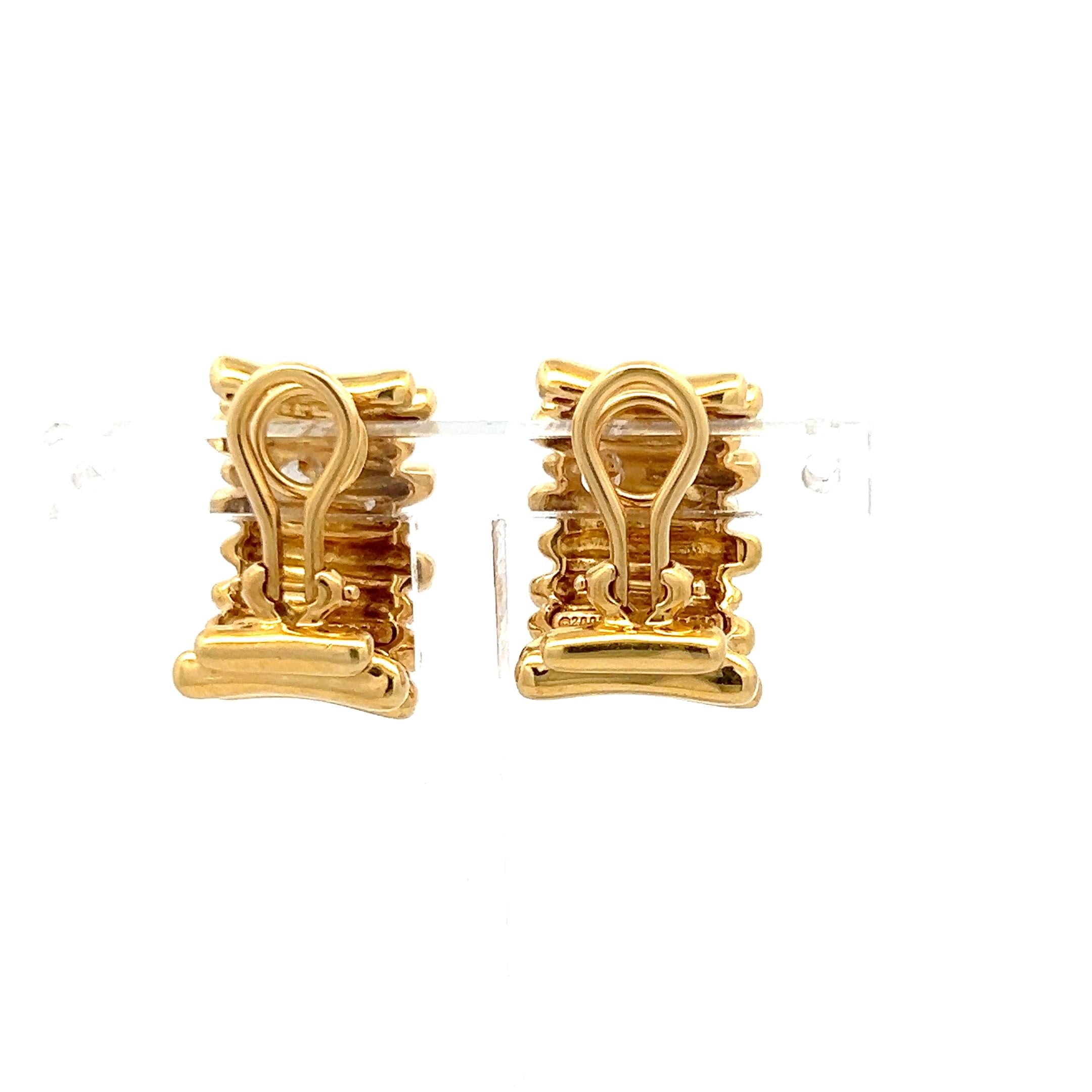 Tiffany & Co Vintage 18 Karat Yellow Gold Clip On Earrings 11.6 Grams