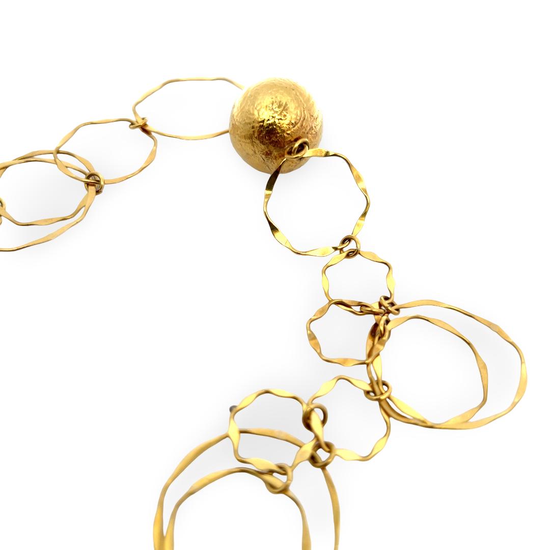 Vintage 18 Karat Yellow Gold Italian artisan statement Necklace 69.67 Grams