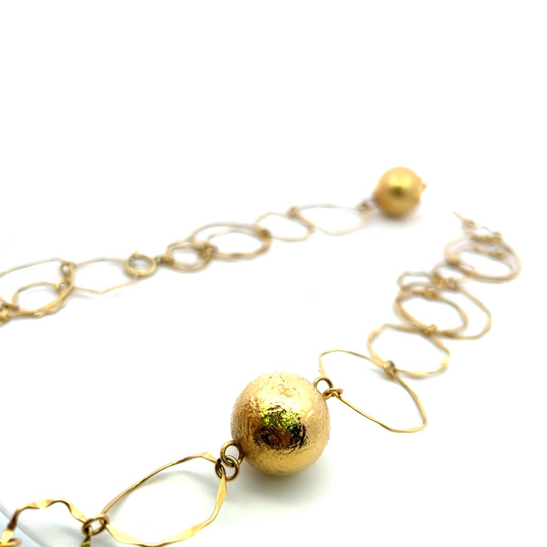 Vintage 18 Karat Yellow Gold Italian artisan statement Necklace 69.67 Grams