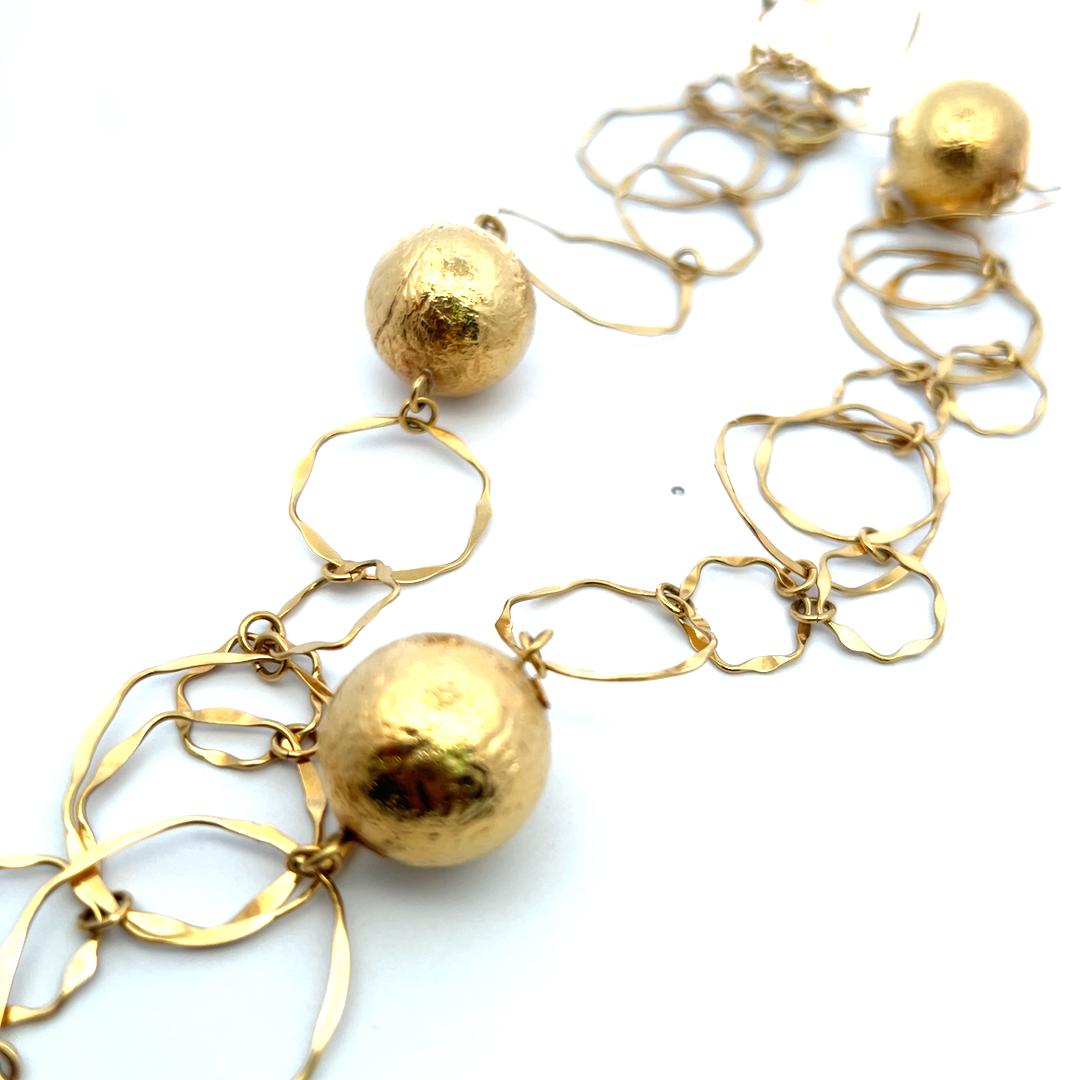 Vintage 18 Karat Yellow Gold Italian artisan statement Necklace 69.67 Grams