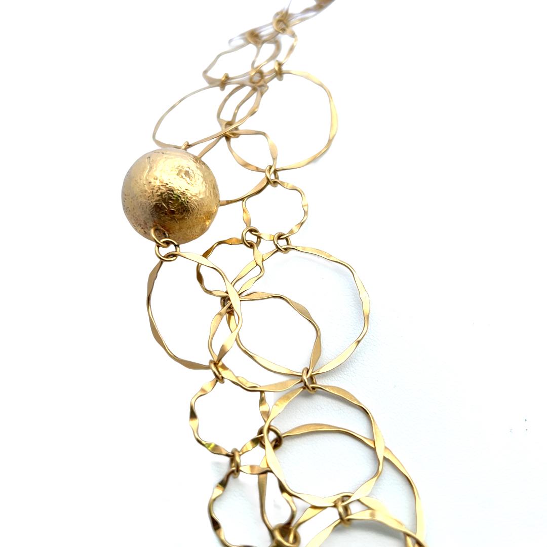 Vintage 18 Karat Yellow Gold Italian artisan statement Necklace 69.67 Grams