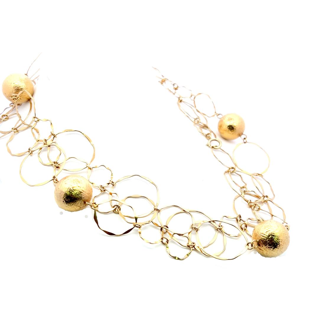 Vintage 18 Karat Yellow Gold Italian artisan statement Necklace 69.67 Grams