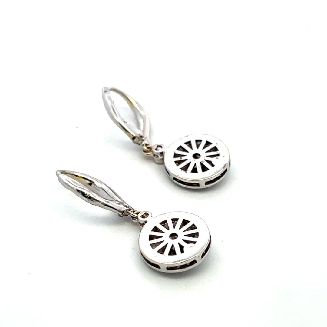 Vintage 18K White Gold Drop Earrings with 0.45 Carat Round H VS Diamonds 5.08g