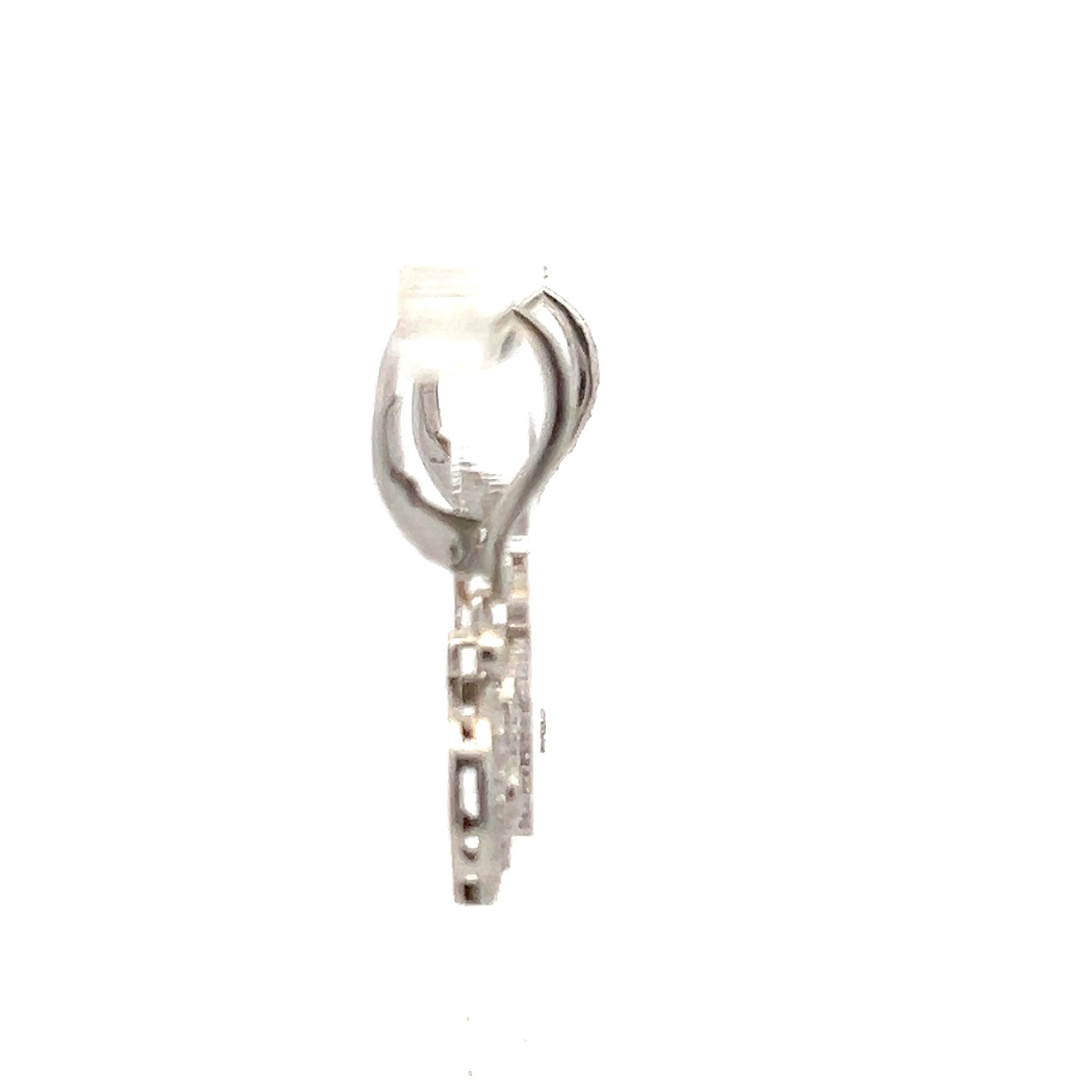 Vintage 18K White Gold Drop Earrings with 0.45 Carat Round H VS Diamonds 5.08g