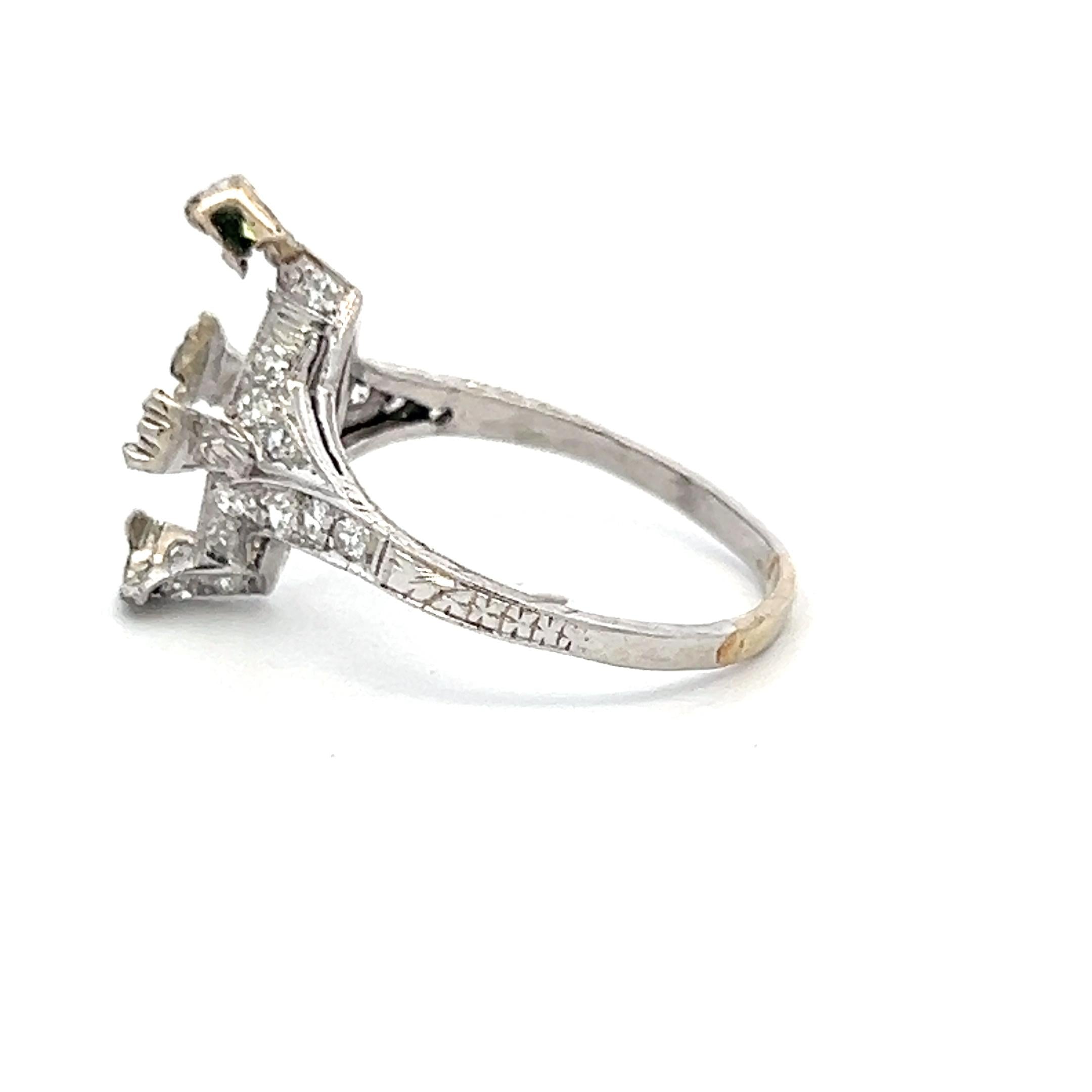18K White Gold Semi Mount Ring with 0.12ct Round Diamonds Fits 14.1x8.7mm 3.5ct+